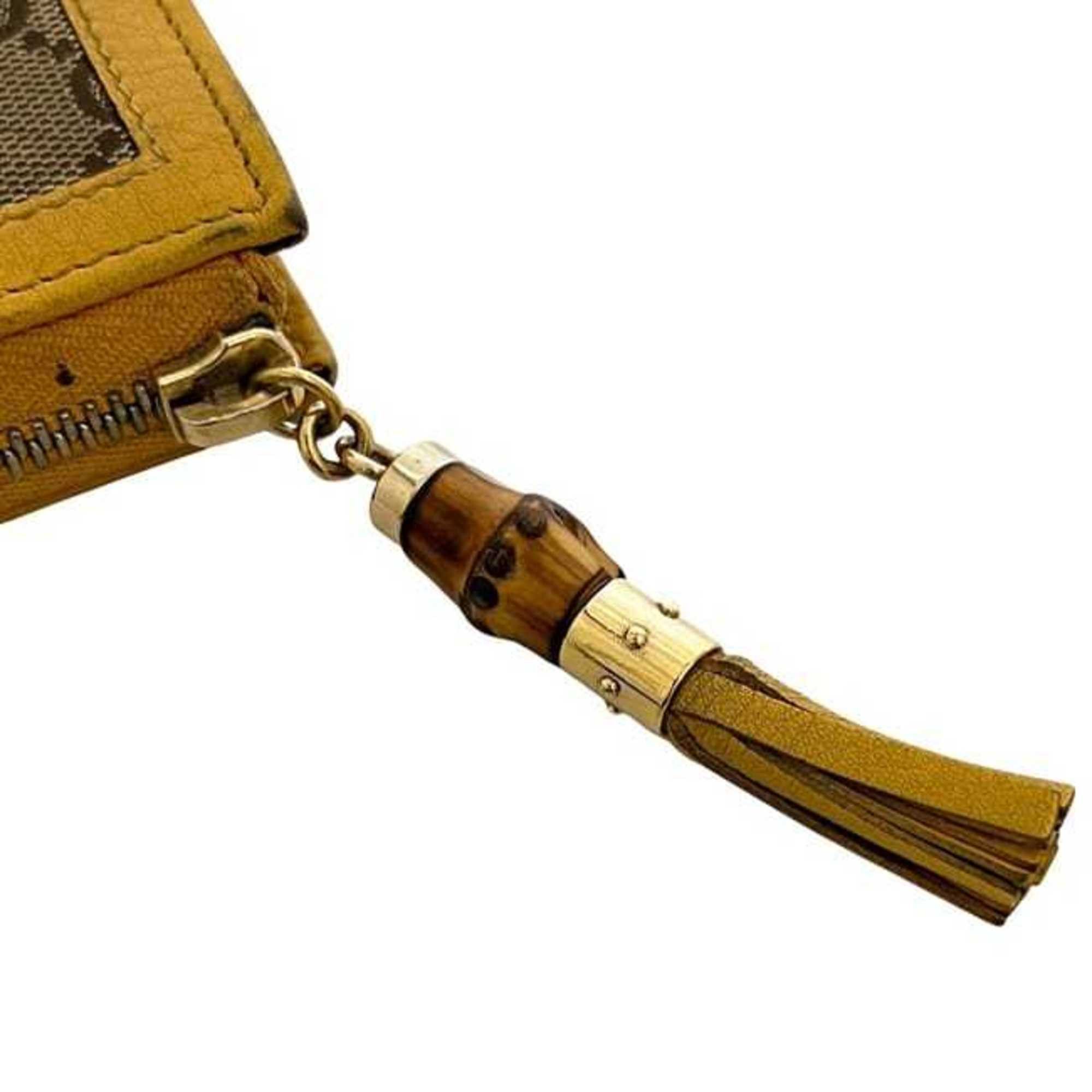 Gucci Gucci L-shaped long wallet ec-24822 beige yellow GG canvas and bamboo 306616 leather 0416 GUCCI tassel women's men's Size ONE SIZE - 11 Thumbnail