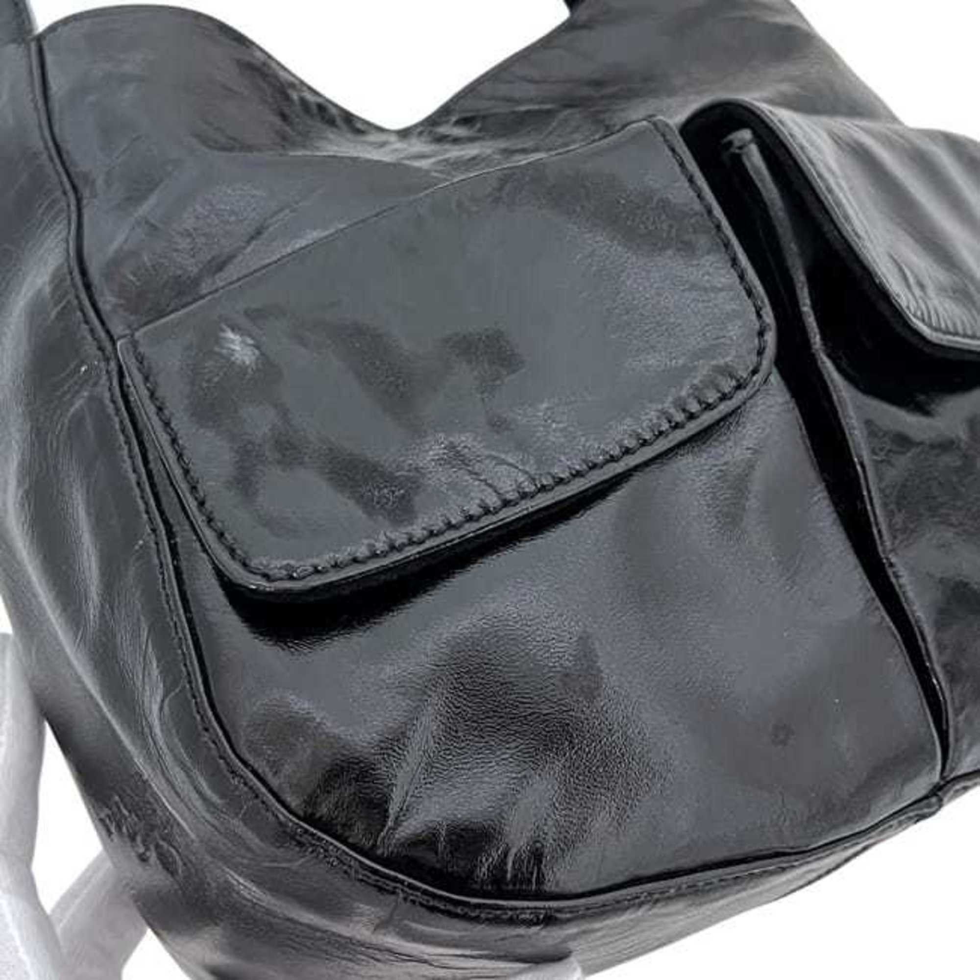 Prada Prada handbag ec-24825 black NERO VERNI CE SPORT B6026 patent 51 PRADA tote bag in coated leather with side panels Size ONE SIZE - 4 Thumbnail