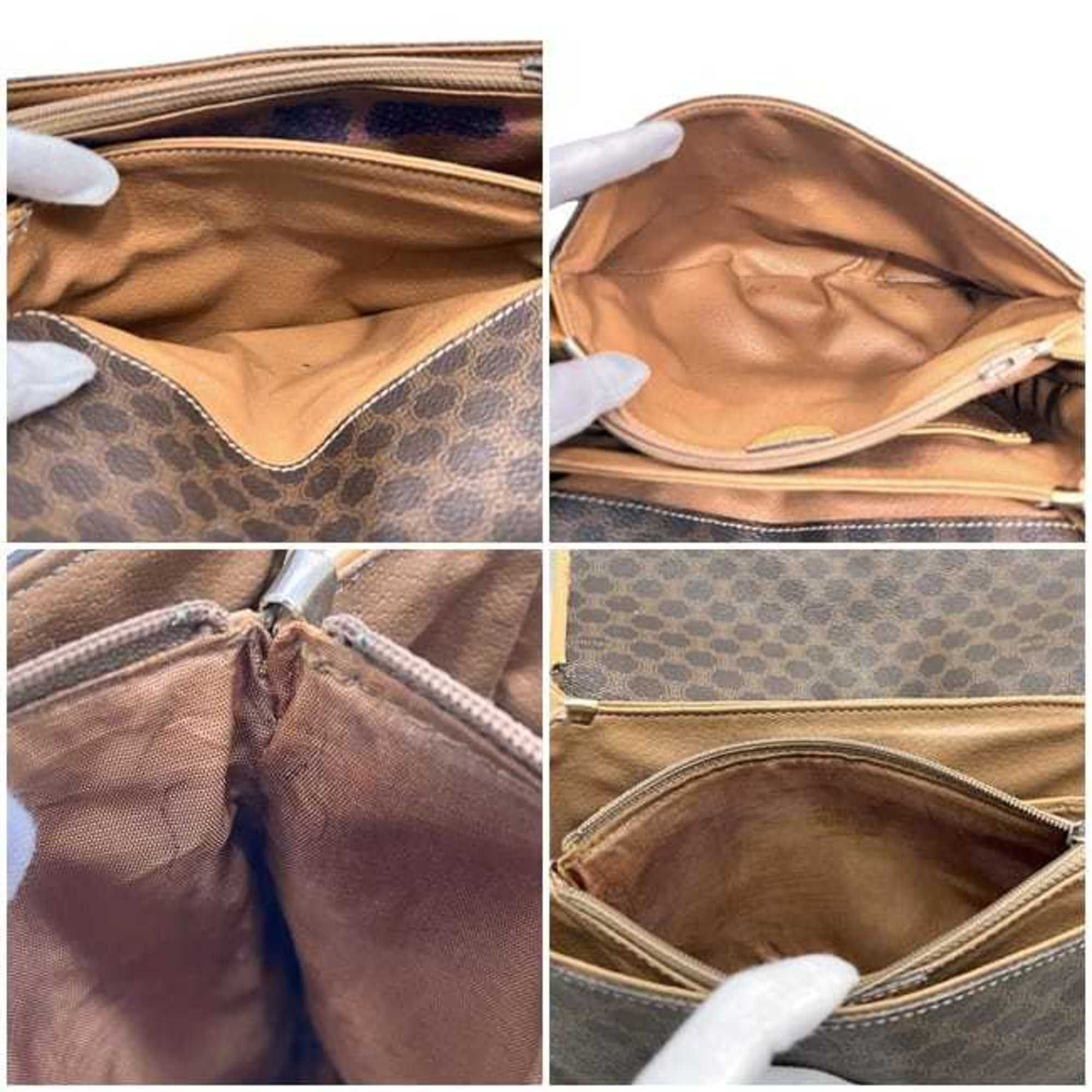 Celine Celine Shoulder Bag ec-24817 Brown Macadam Crossbody PVC Leather M12 CELINE Flap Women's Size ONE SIZE - 5 Thumbnail