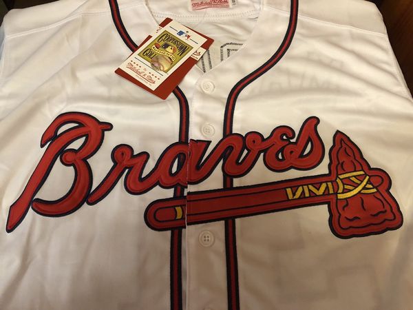 NWT Mitchell And Ness Atlanta Braves Cooperstown Shirt Men's Size