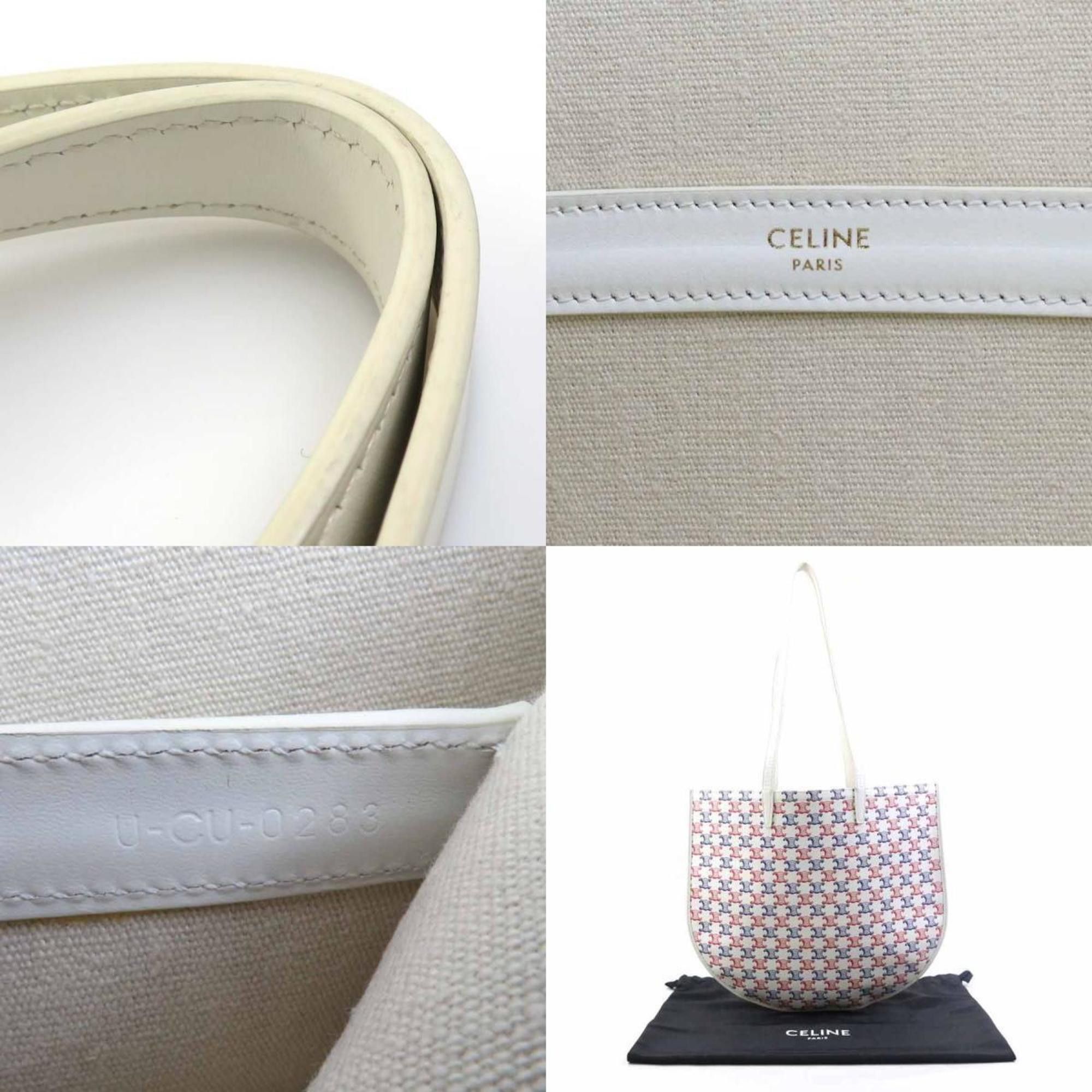 Celine Celine Shoulder Bag, Macadam PVC Coated Canvas, White, Red, and Blue, Women's, H31752k Size ONE SIZE - 5 Thumbnail