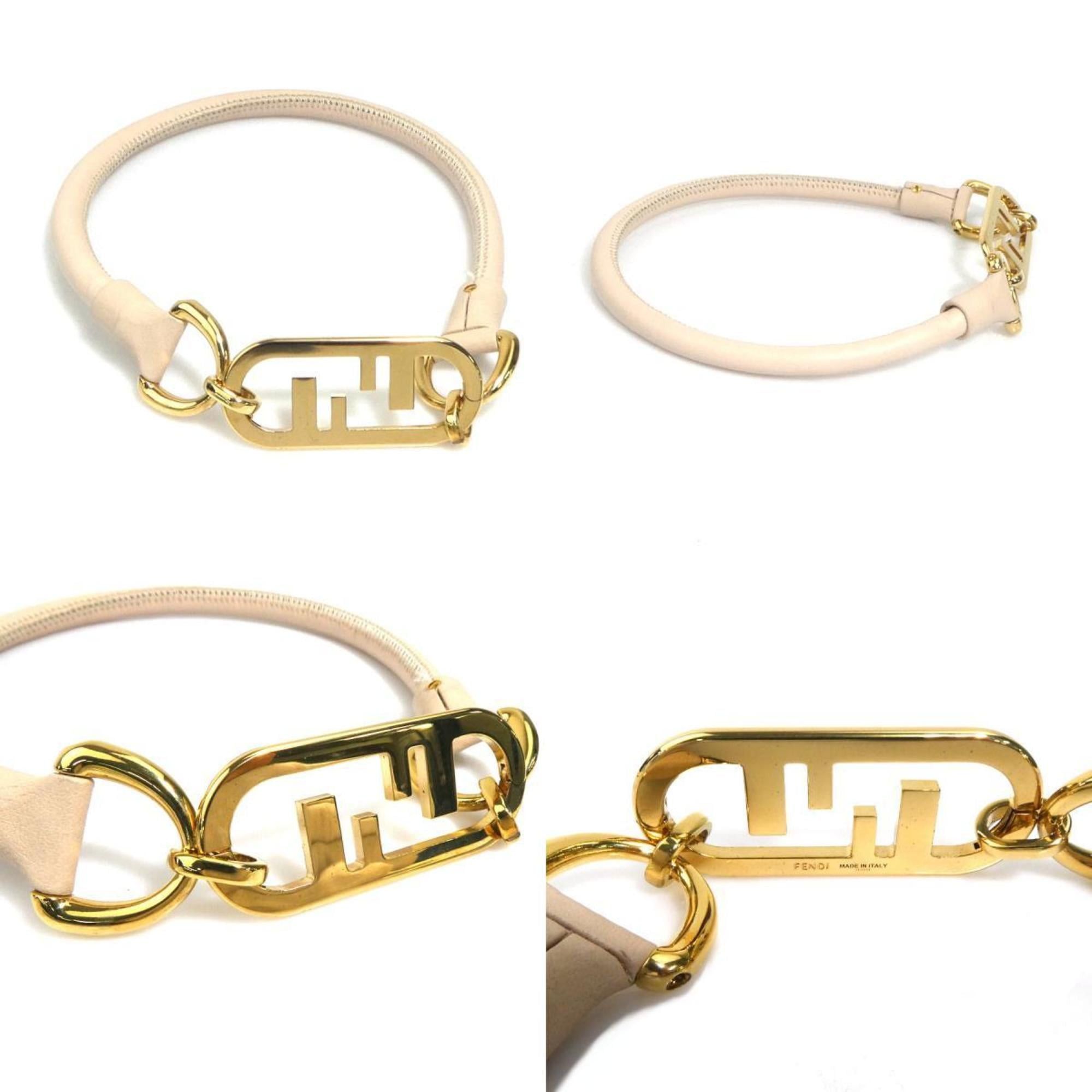 Fendi Fendi choker in leather and metal, light pink gold, women's, h31766a Size ONE SIZE - 4 Thumbnail
