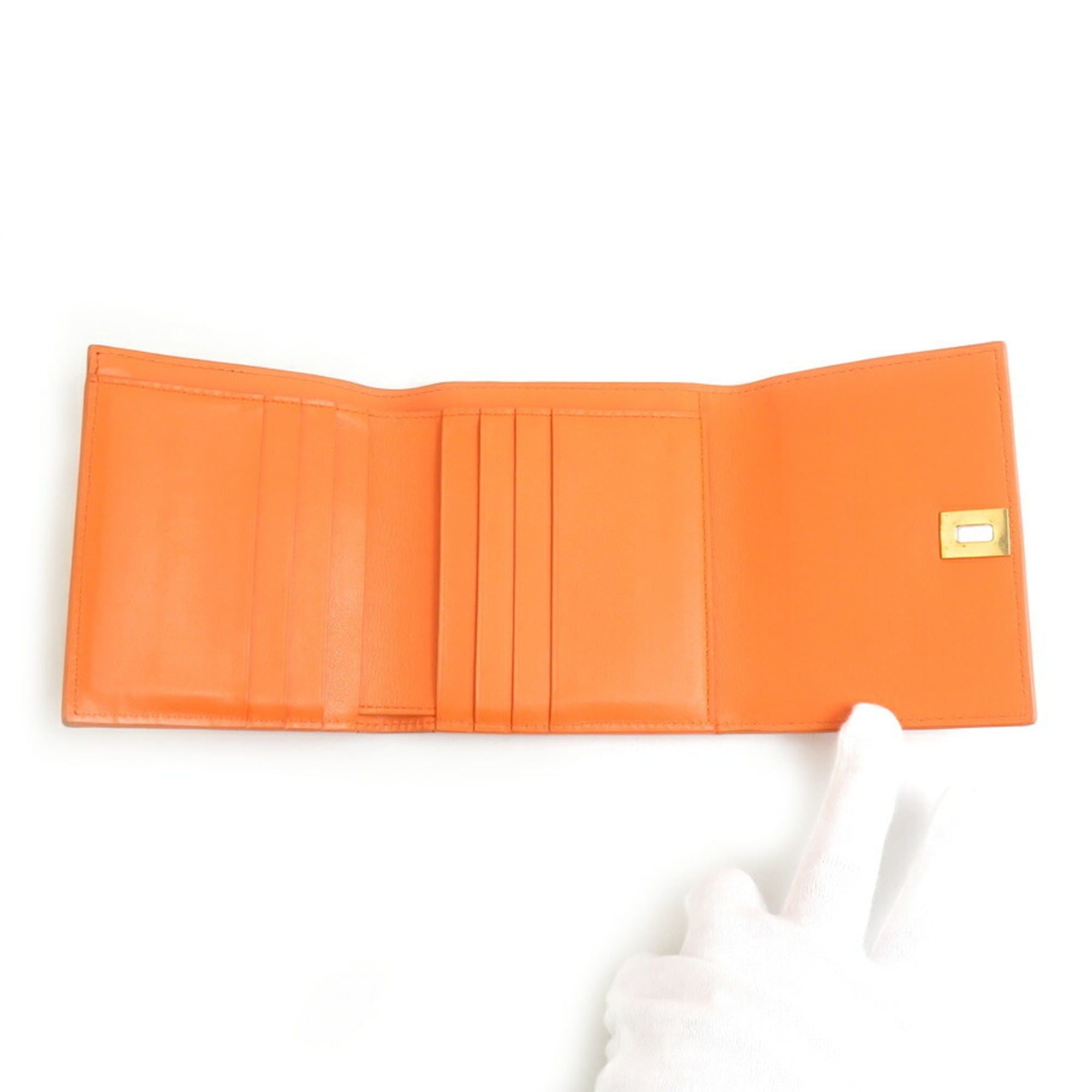 Bottega Veneta Bottega Veneta Bi-fold Wallet, Leather, Orange, Unisex, H31763a Size ONE SIZE - 3 Thumbnail