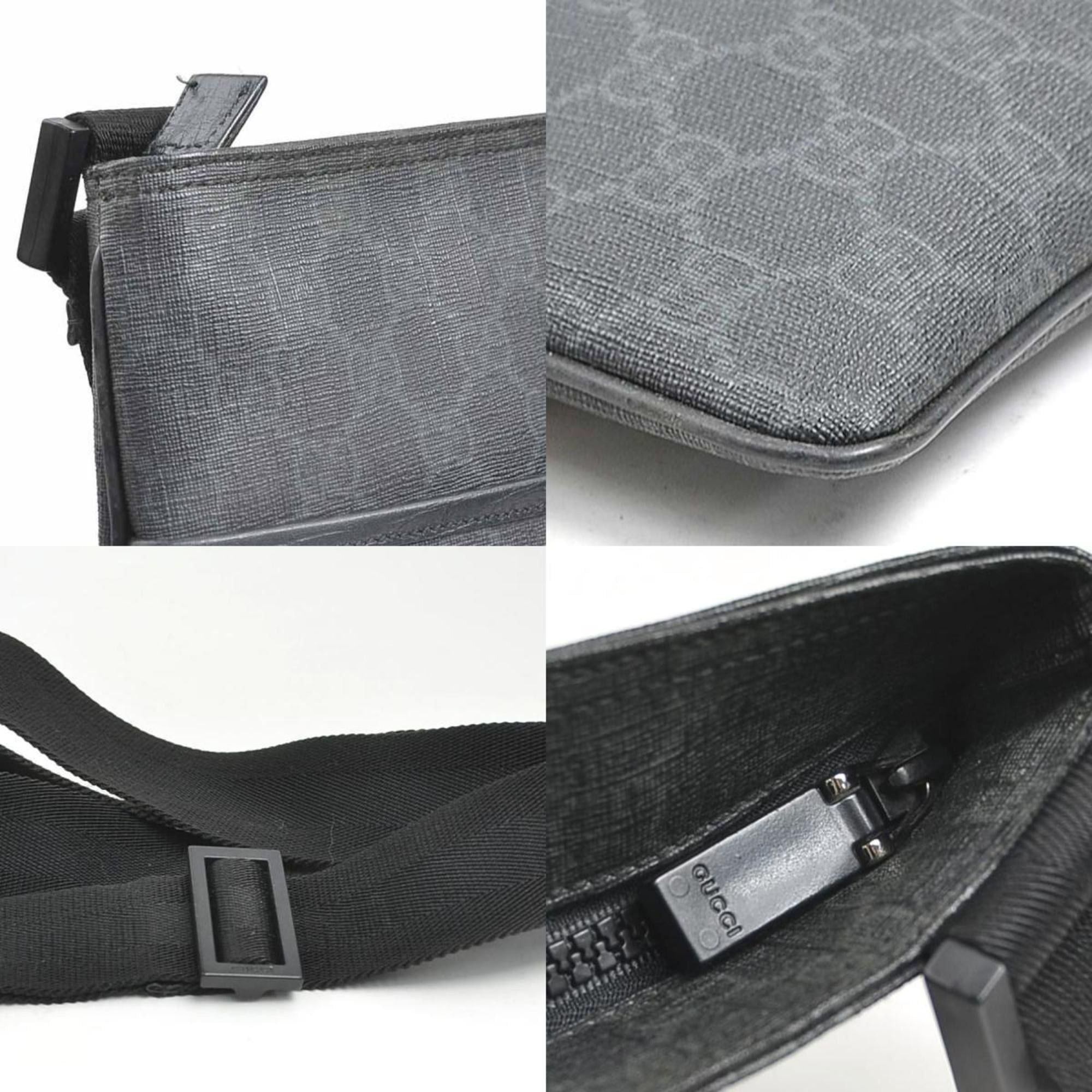 Gucci Gucci GG Supreme Canvas Shoulder Bag, Black, Men's, 162905, H31757G Size ONE SIZE - 3 Thumbnail