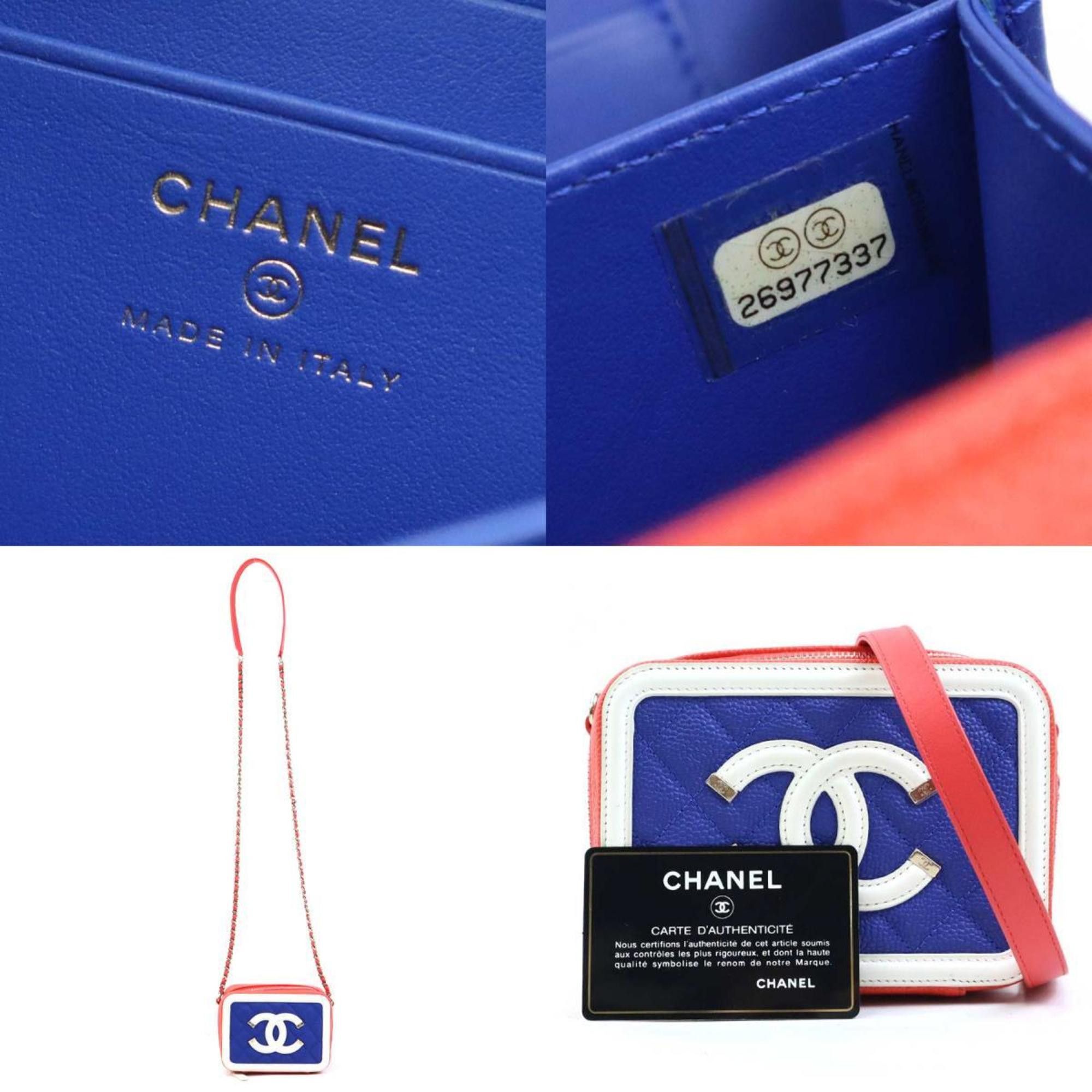 Chanel CHANEL CC Figley Mini Shoulder Bag in Caviar Leather, Orange/Blue/Pink/White/Gold, Women's, e61212a Size ONE SIZE - 5 Thumbnail