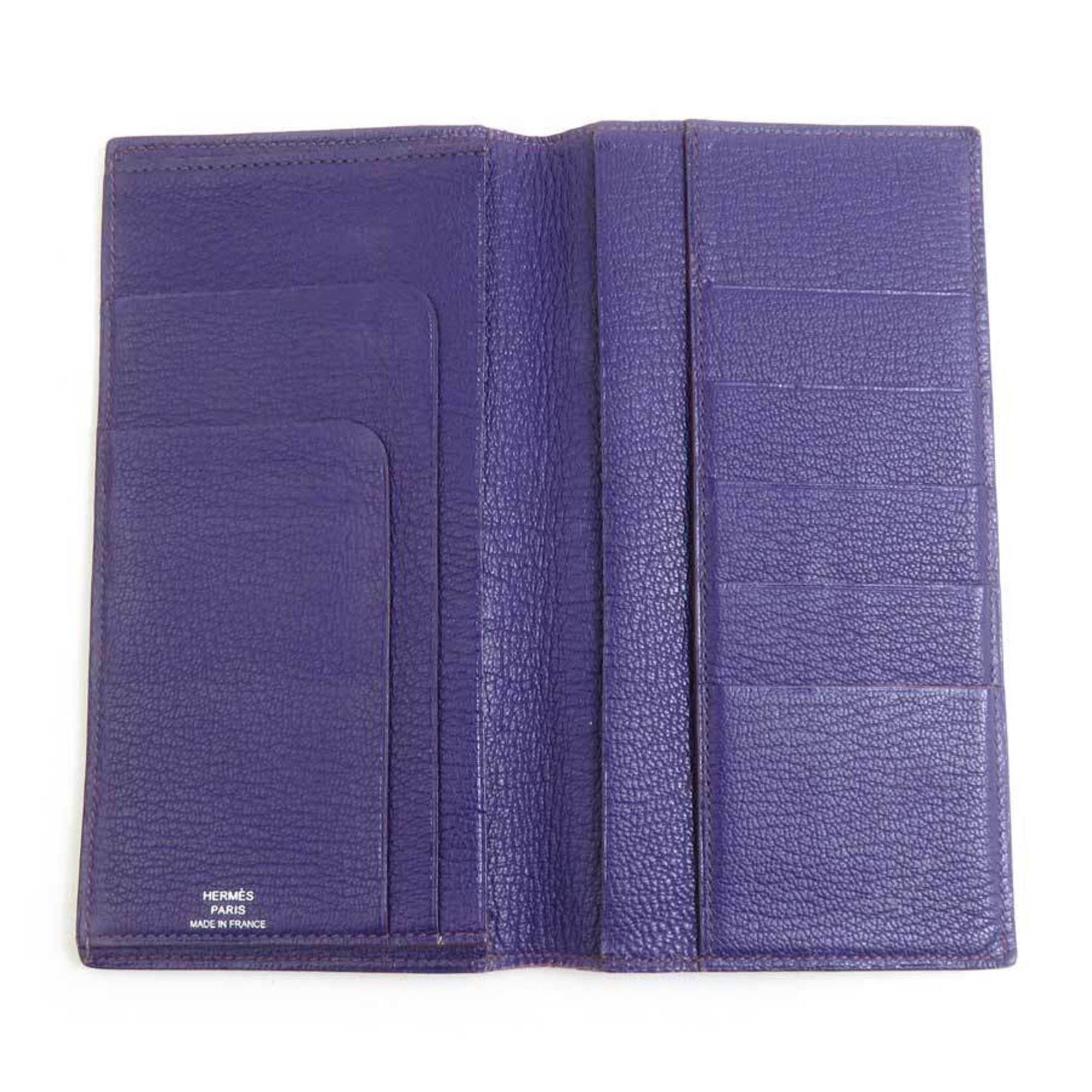 Hermes Hermès Men's Purple Leather Wallet e61217a