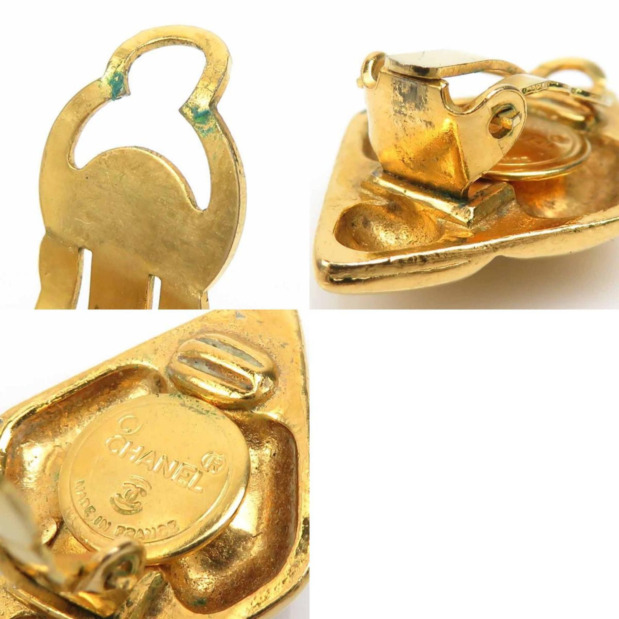 Chanel CHANEL Earrings, Metal/Rhinestone, Gold/Silver, Women's, e61264a Size ONE SIZE - 5 Thumbnail