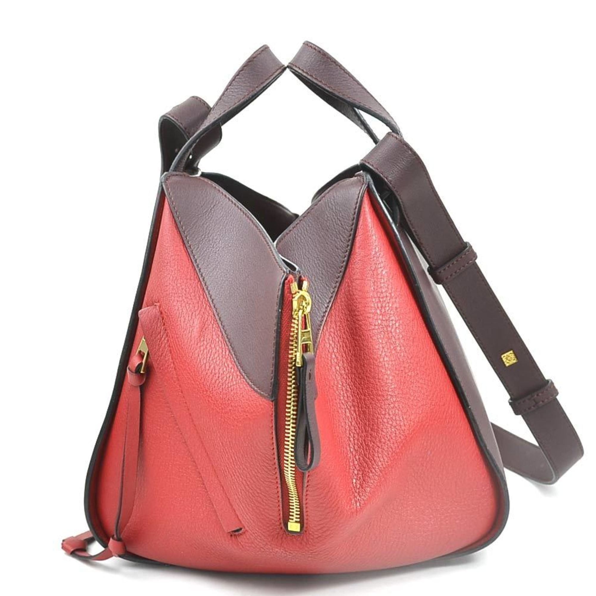 Loewe LOEWE Hammock Small Leather Shoulder Bag in Burgundy/Red Gold (e61175a) Size ONE SIZE - 2 Thumbnail
