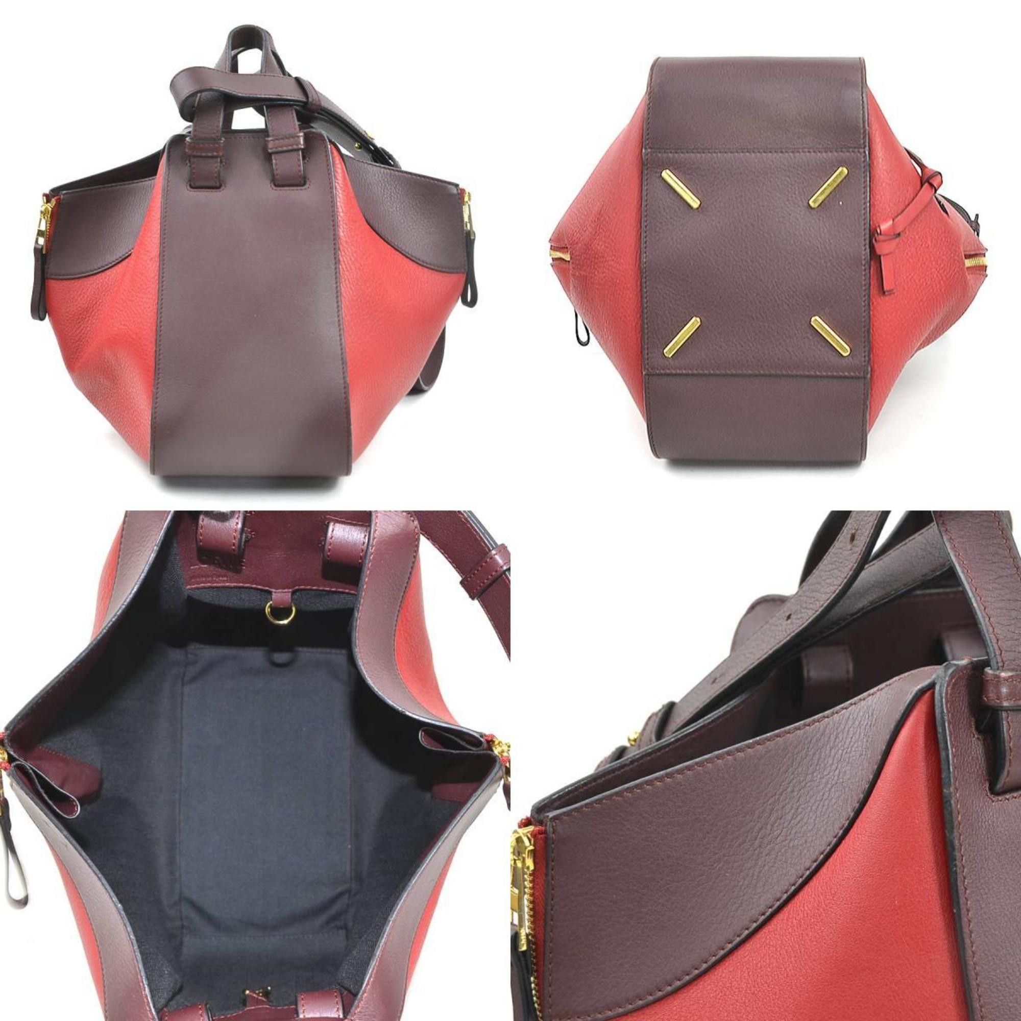 Loewe LOEWE Hammock Small Leather Shoulder Bag in Burgundy/Red Gold (e61175a) Size ONE SIZE - 3 Thumbnail