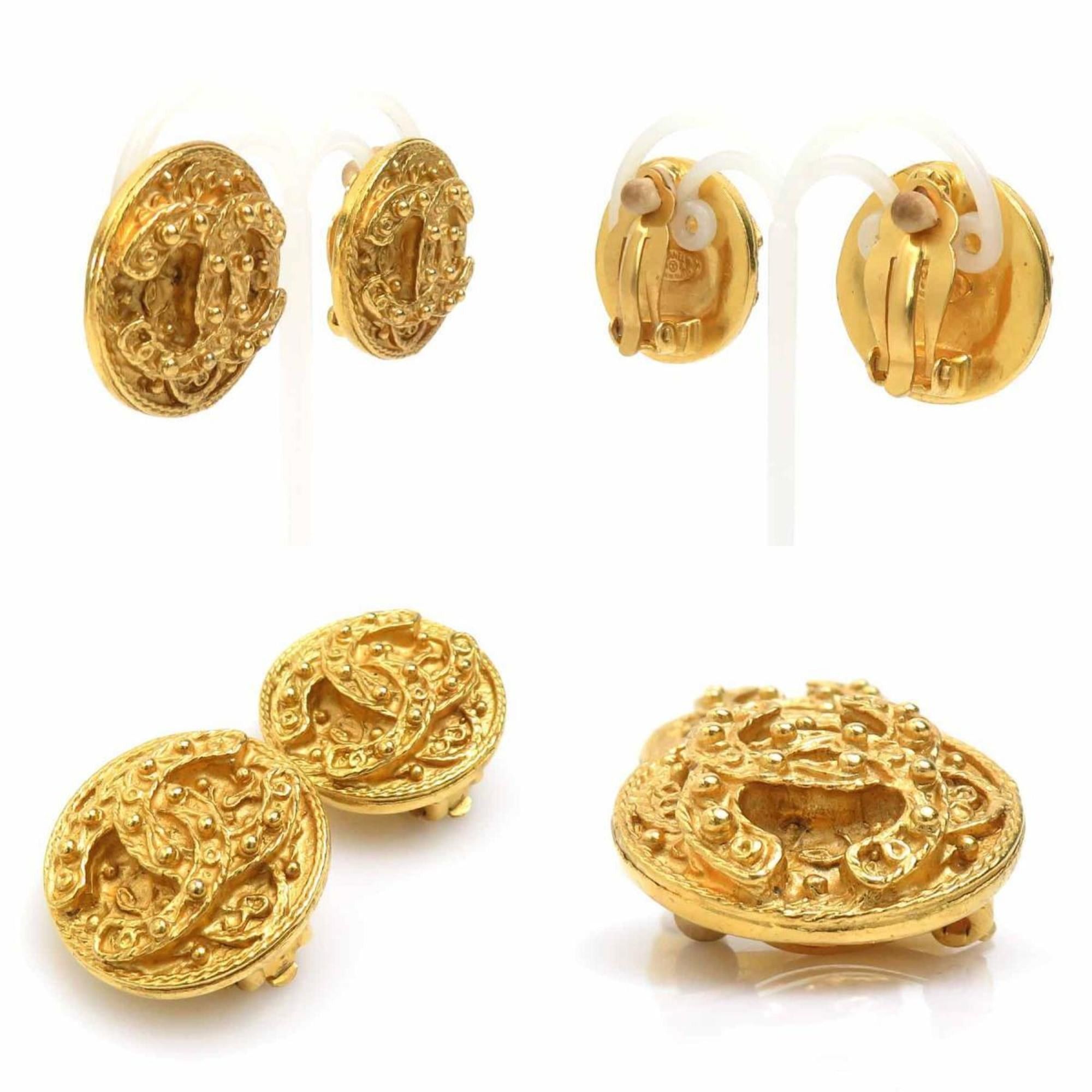 Chanel CHANEL Coco Mark Metal Gold Earrings for Women e61164i Size ONE SIZE - 2 Thumbnail