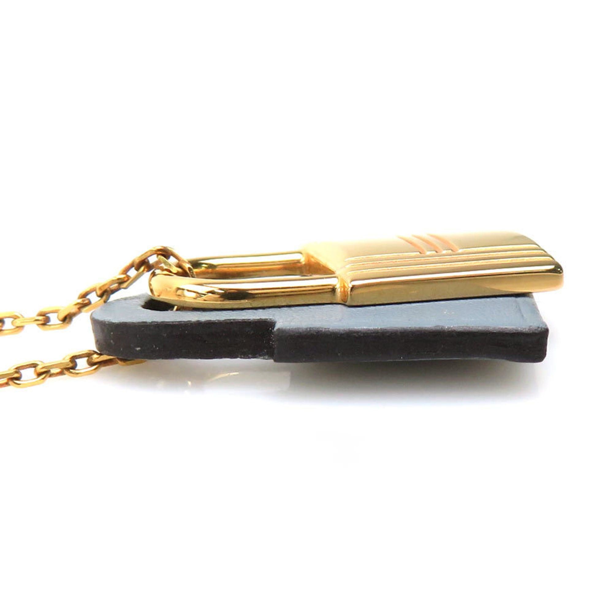 Hermes Hermes Hermès O'Kelly PM Necklace in Metal/Leather, Gold/Gray, Women's, e61210g Size ONE SIZE - 2 Thumbnail