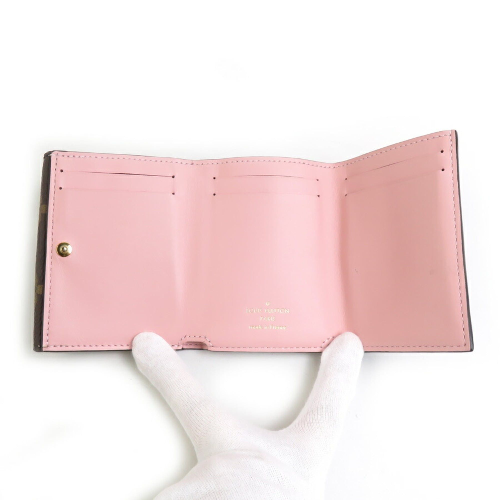 Louis Vuitton Louis Vuitton Monogram Celeste Tri-fold Wallet, Compact, Canvas, Brown/Pink Gold, Women's, M81665 e61157i Size ONE SIZE - 3 Thumbnail
