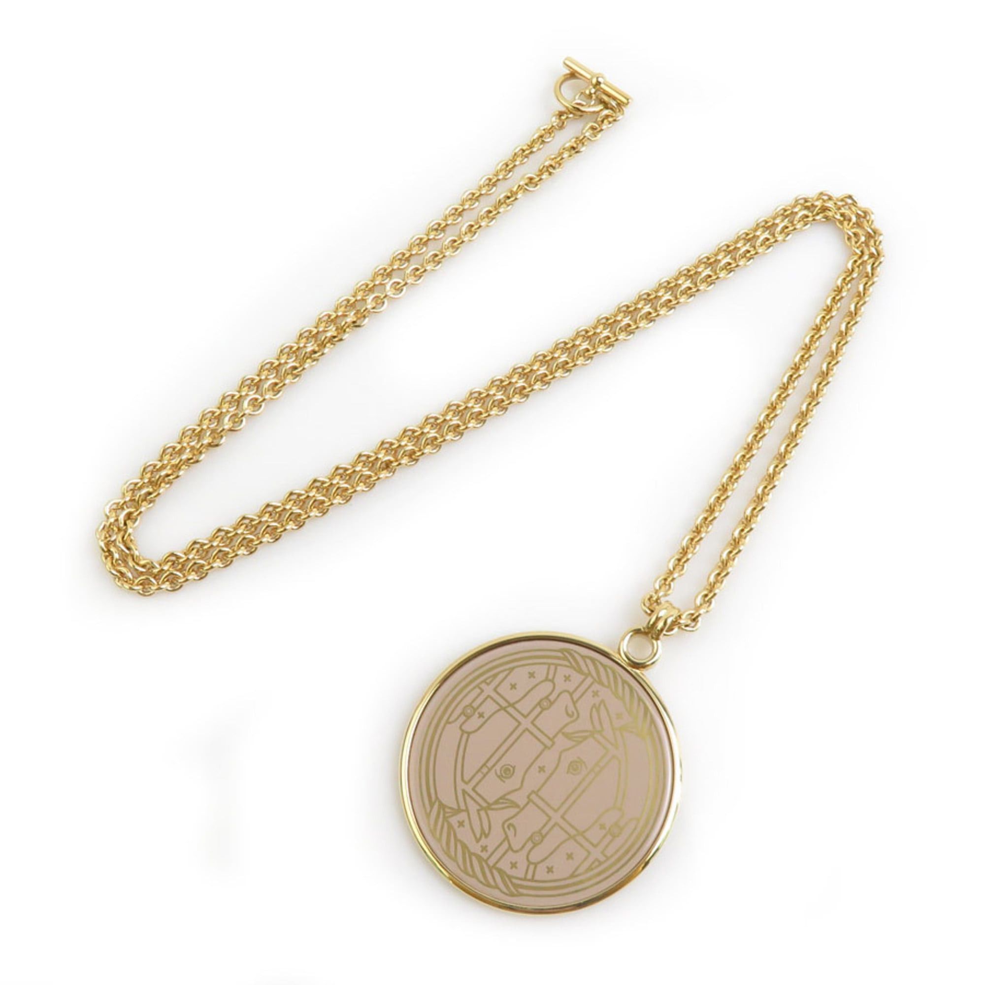 Hermes Hermes Hermès Cadrege GM Medaille Necklace Pendant in Gold, Unisex, h31740a Size ONE SIZE - 2 Thumbnail