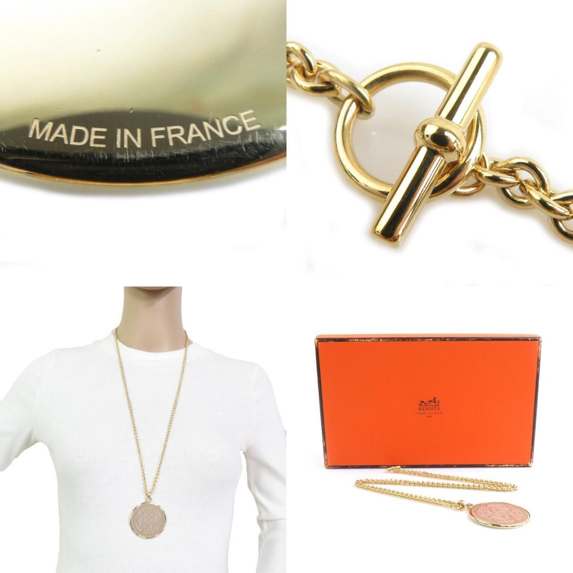 Hermes Hermes Hermès Cadrege GM Medaille Necklace Pendant in Gold, Unisex, h31740a Size ONE SIZE - 5 Thumbnail