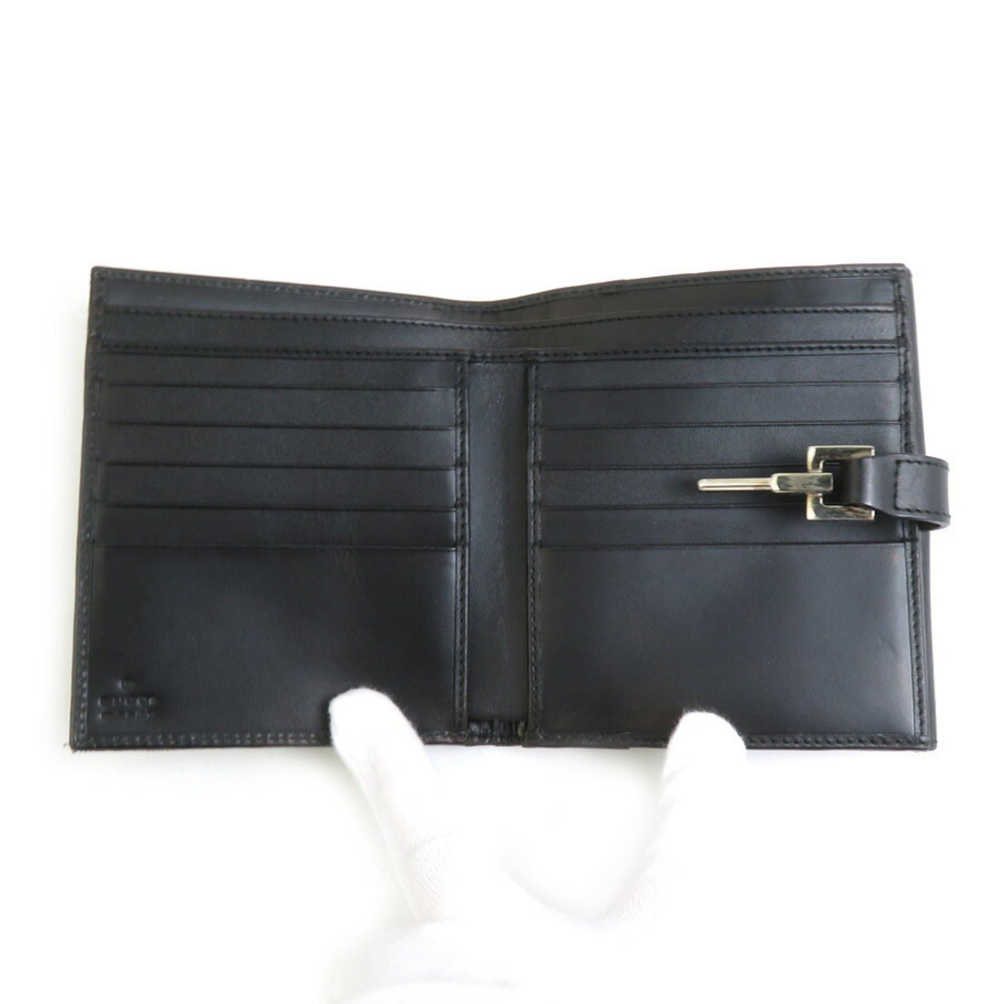 Gucci Gucci Jackie GG Canvas/Leather Bifold Wallet in Black and Silver, Women's, e61219g Size ONE SIZE - 3 Thumbnail