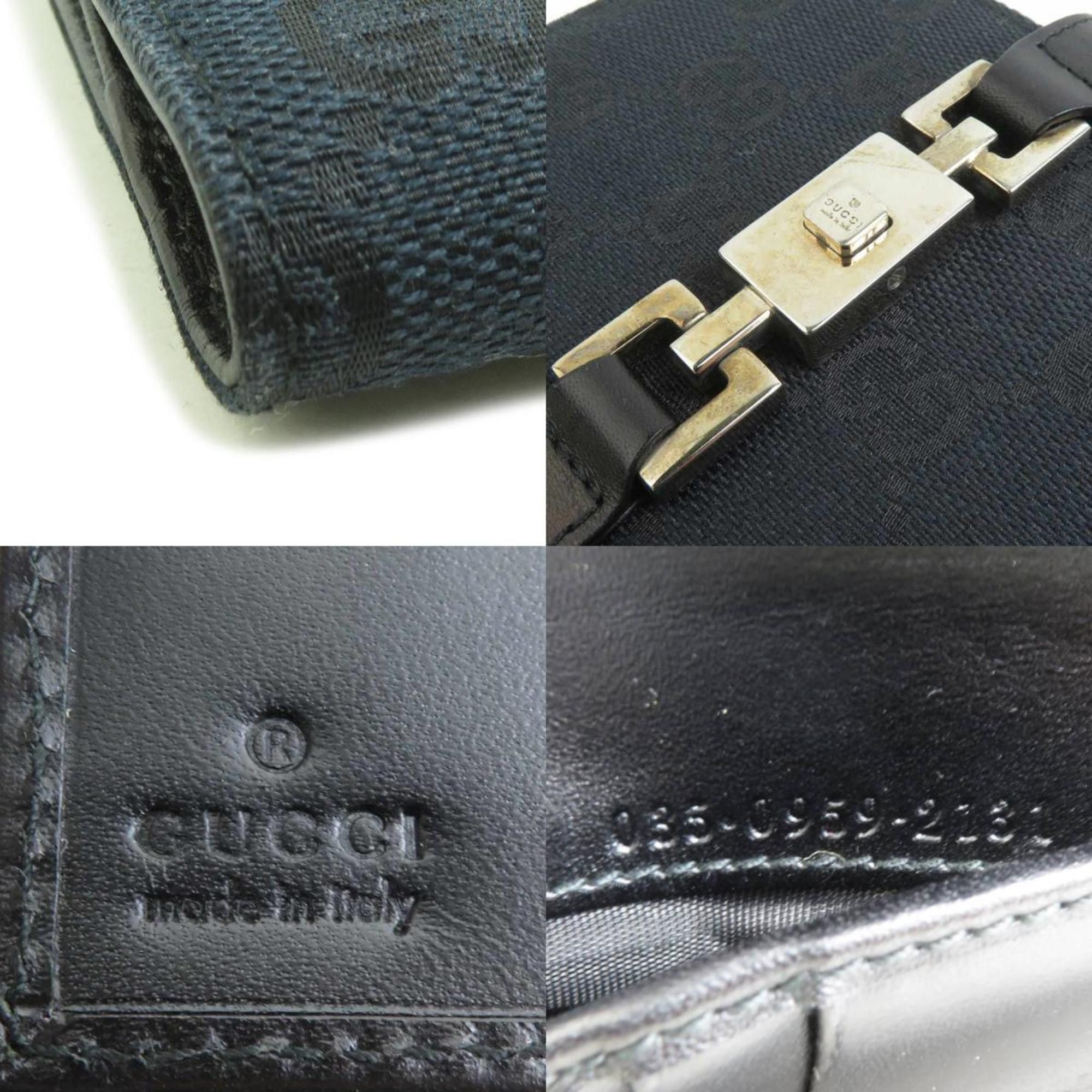 Gucci Gucci Jackie GG Canvas/Leather Bifold Wallet in Black and Silver, Women's, e61219g Size ONE SIZE - 5 Thumbnail