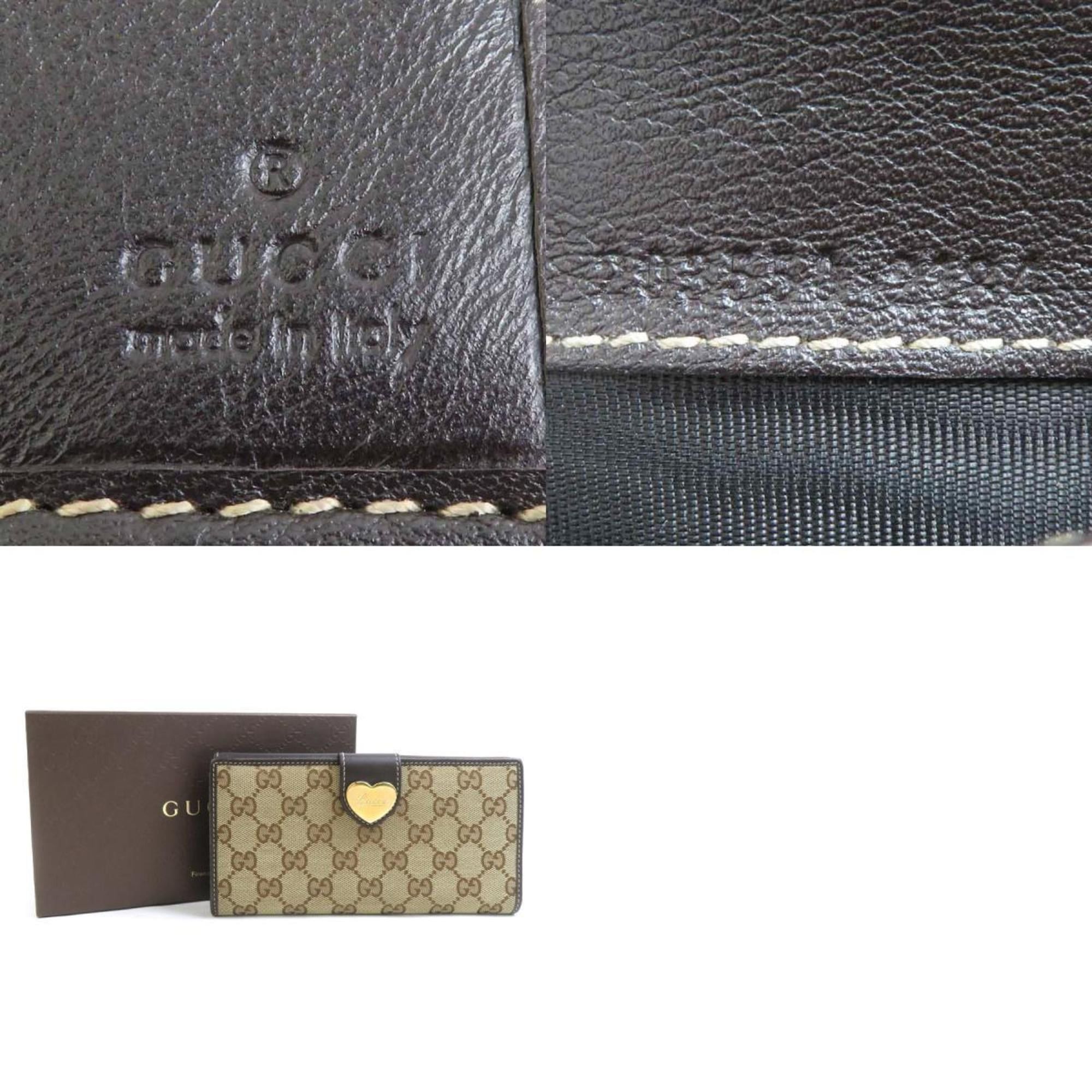 Gucci Gucci Bi-fold Long Wallet GG Canvas/Leather Brown Women's 203550 h31800g Size ONE SIZE - 5 Thumbnail