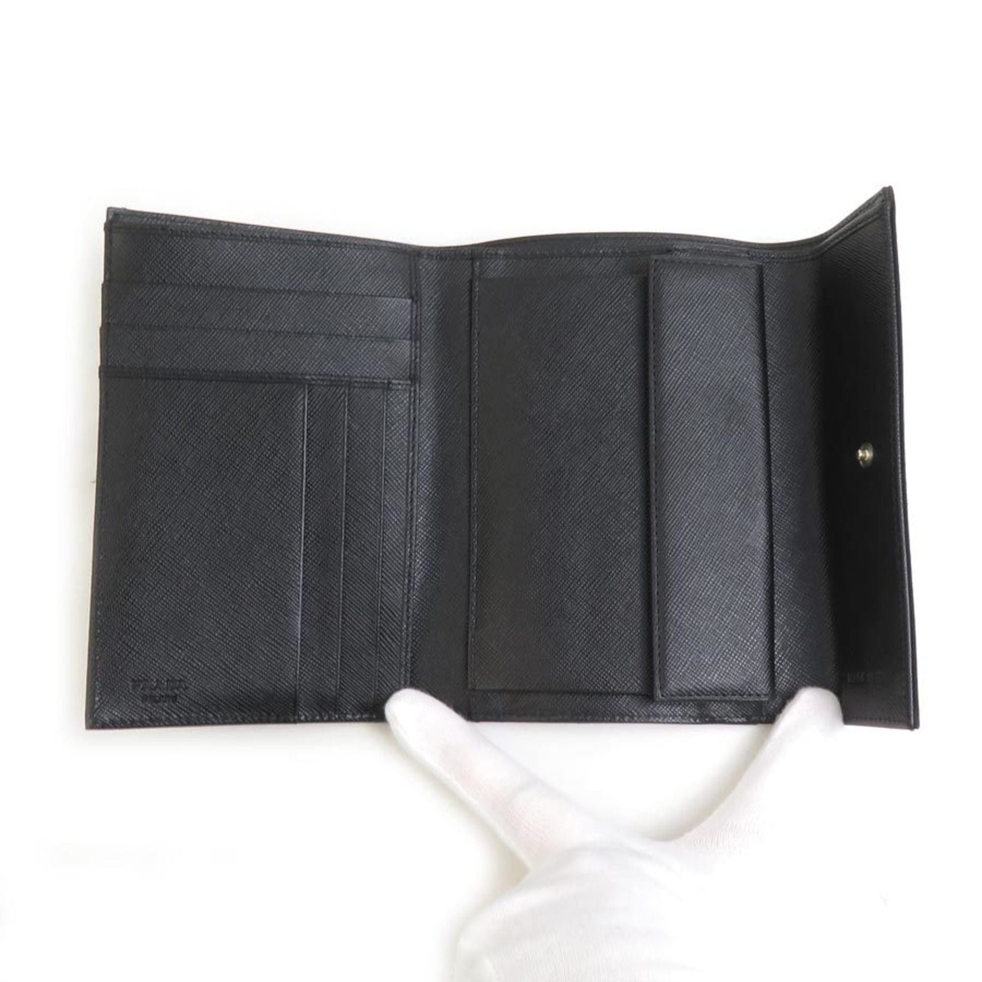 Prada Prada Tri-fold Wallet Nylon Black Unisex h31801g Size ONE SIZE - 3 Thumbnail