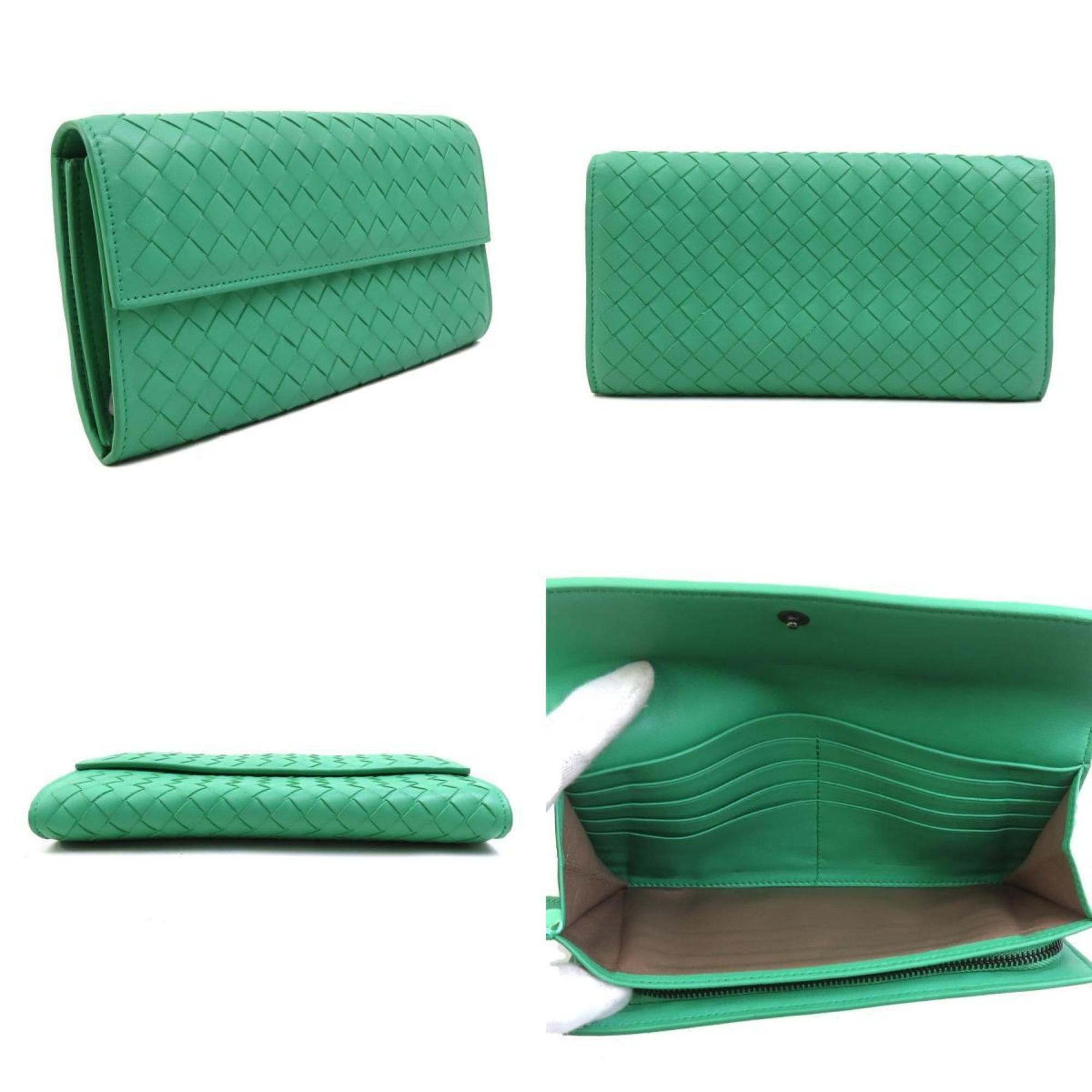 Bottega Veneta Bottega Veneta long wallet in intrecciato leather, green, unisex, h31778g Size ONE SIZE - 2 Thumbnail