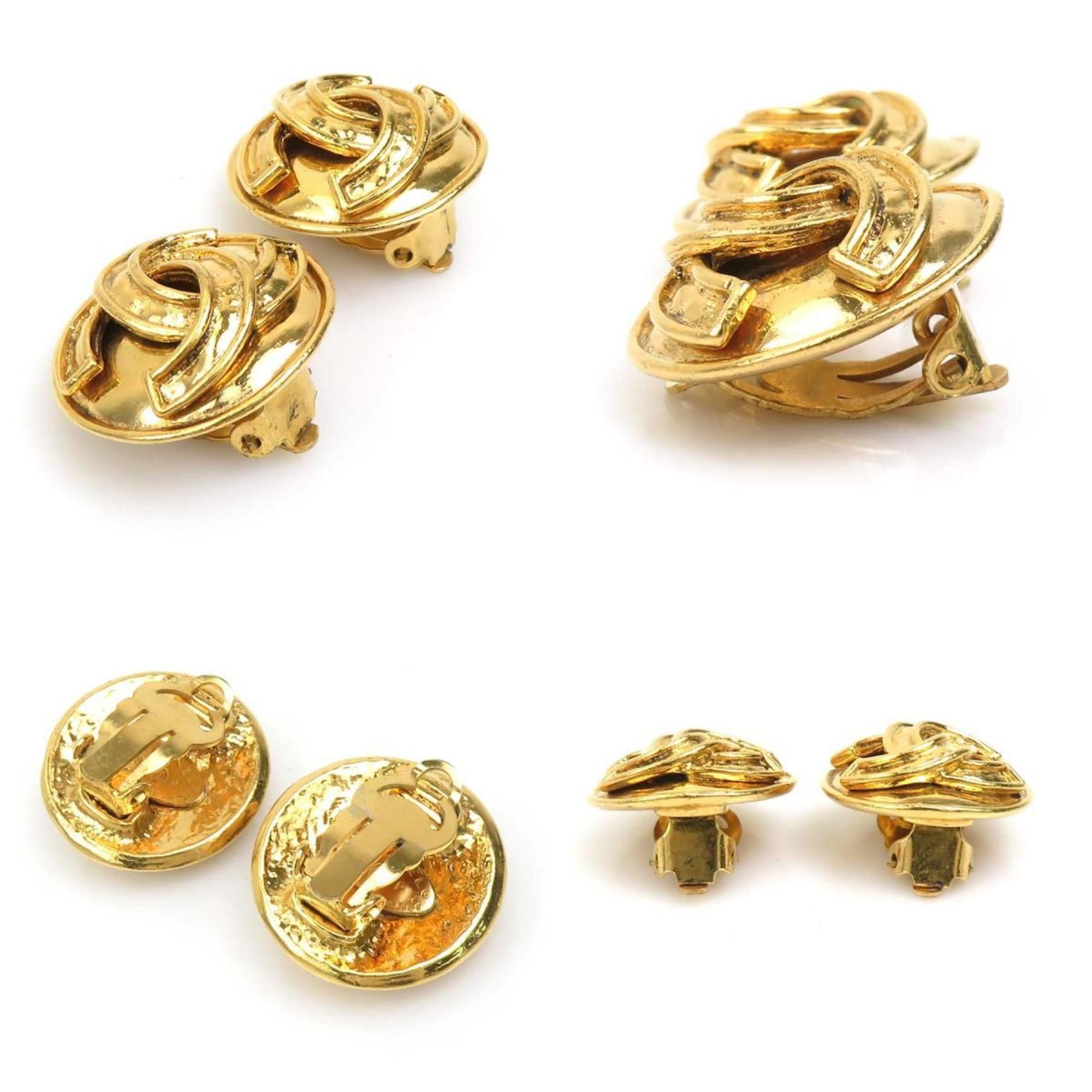 Chanel CHANEL Coco Mark Metal Gold Earrings for Women e61182i Size ONE SIZE - 3 Thumbnail