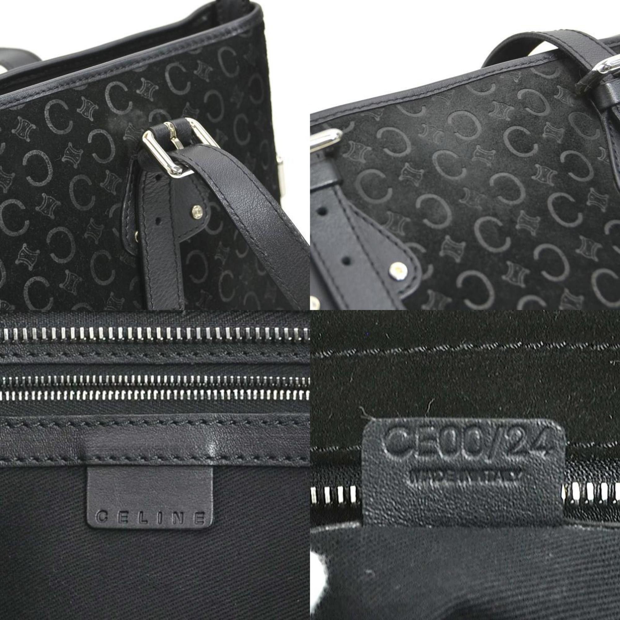 Celine Celine handbag in suede/leather, black and silver, women's e61253k Size ONE SIZE - 5 Thumbnail