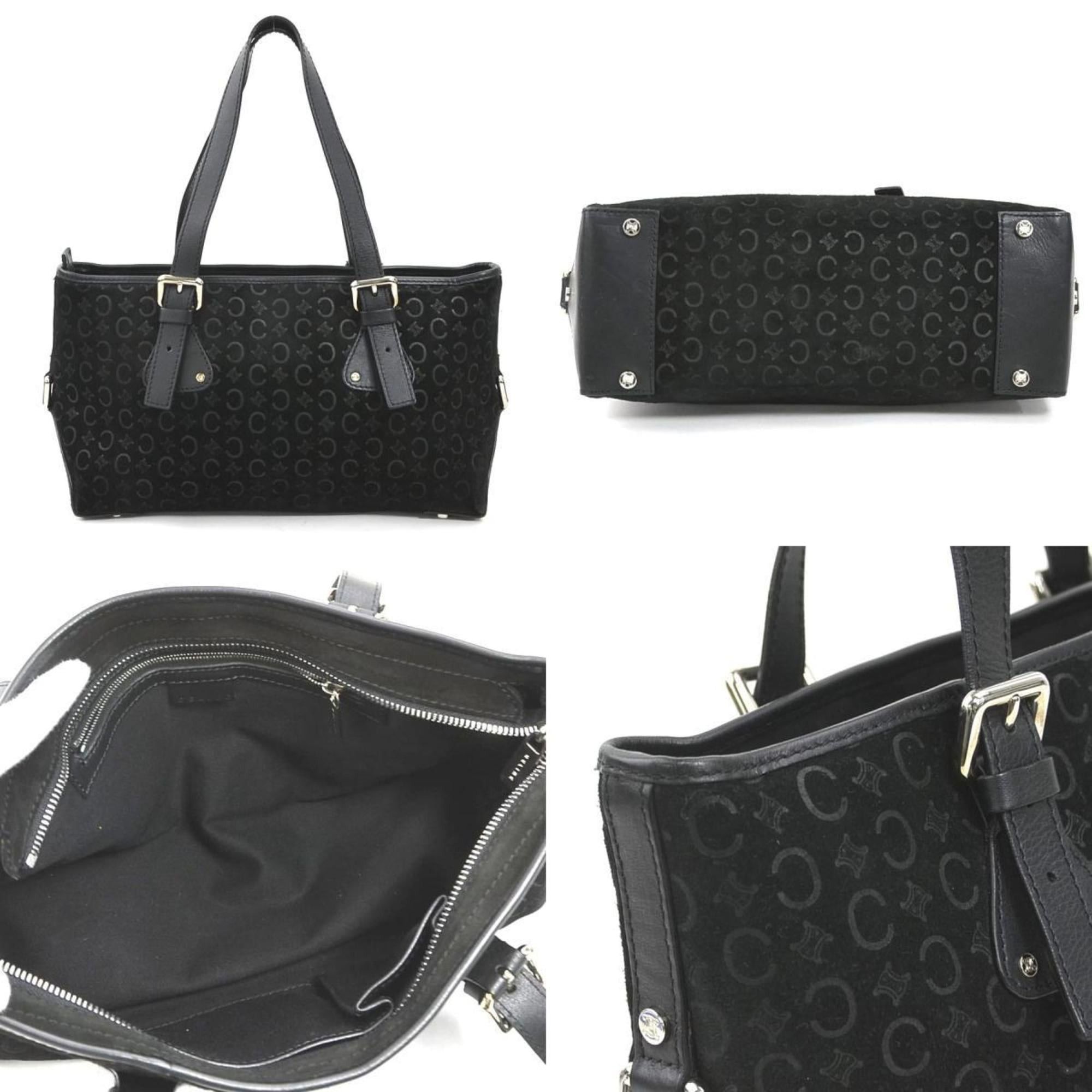 Celine Celine handbag in suede/leather, black and silver, women's e61253k Size ONE SIZE - 3 Thumbnail