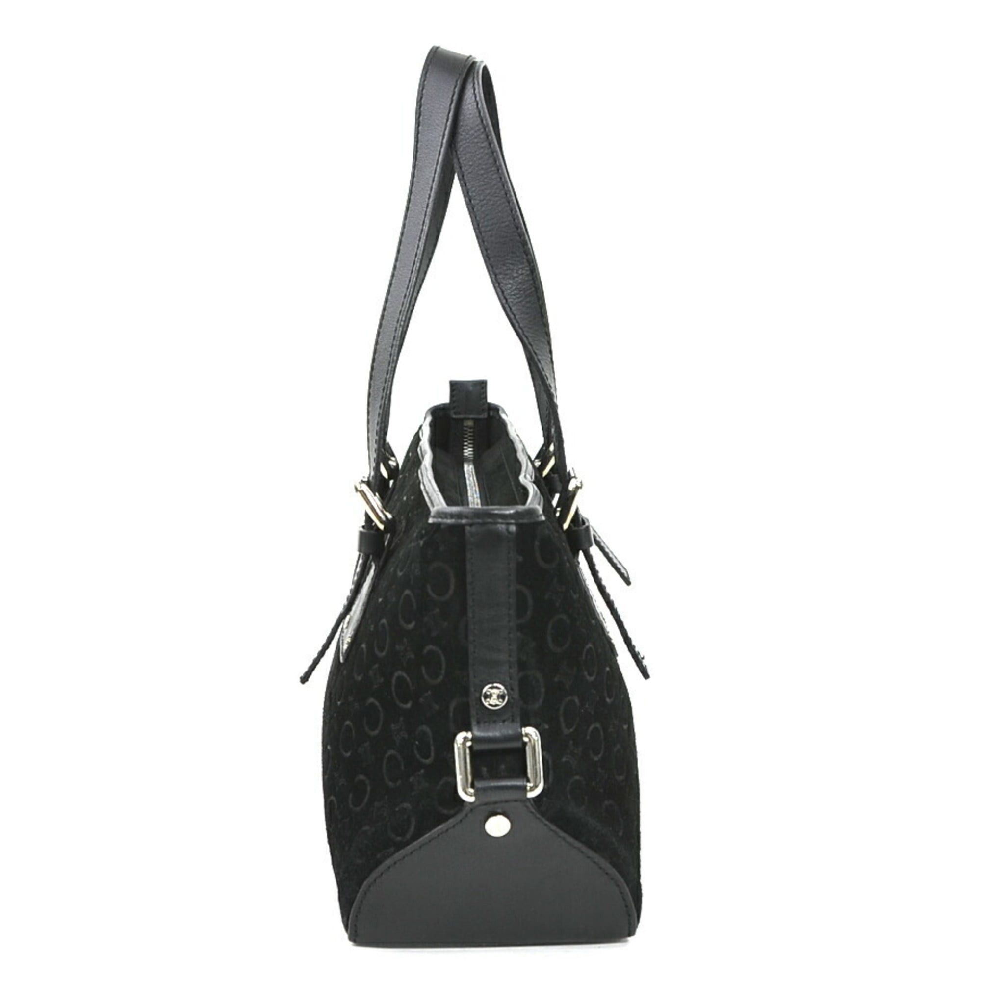 Celine Celine handbag in suede/leather, black and silver, women's e61253k Size ONE SIZE - 2 Thumbnail