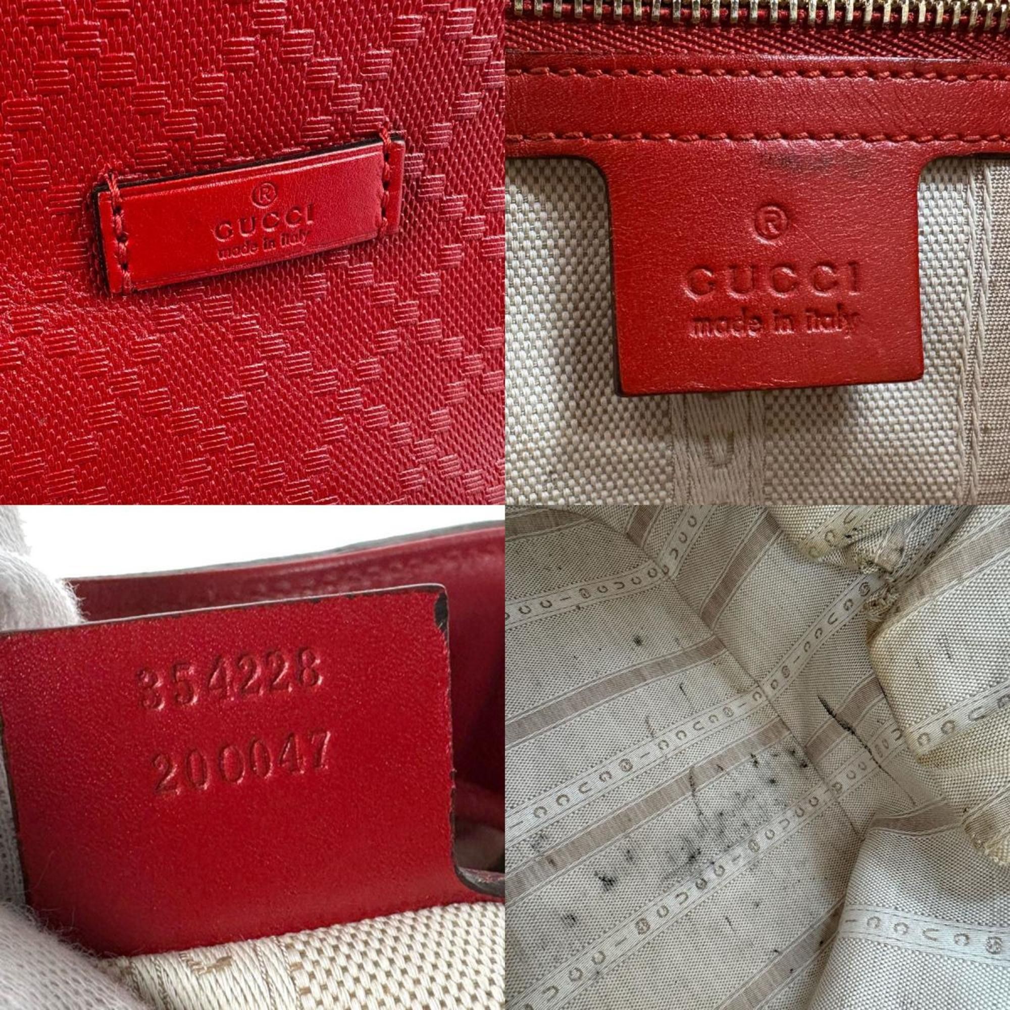 Gucci Gucci Diamante Leather Shoulder Bag, Red, Women's, 354228 z8048 Size ONE SIZE - 5 Thumbnail