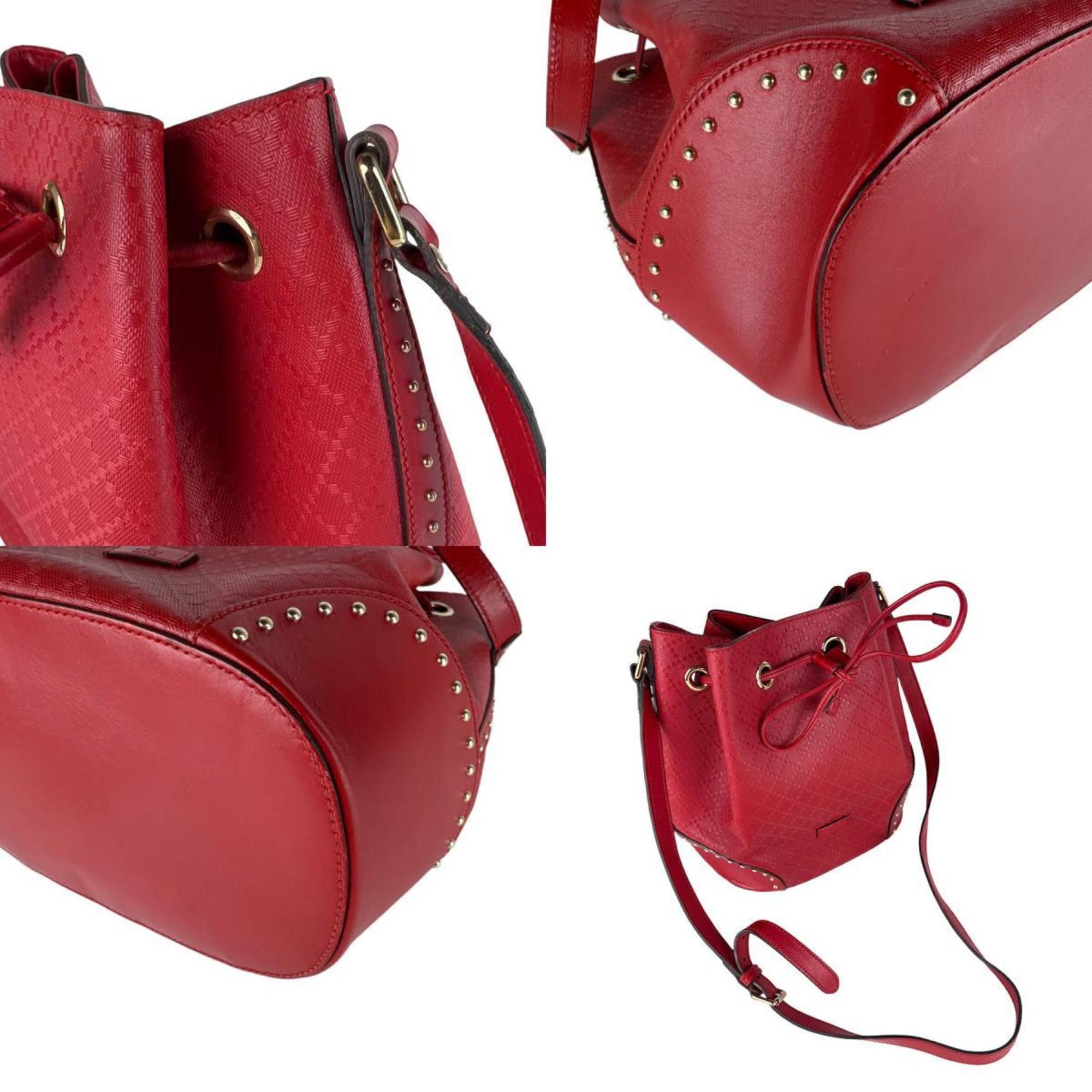 Gucci Gucci Diamante Leather Shoulder Bag, Red, Women's, 354228 z8048 Size ONE SIZE - 4 Thumbnail