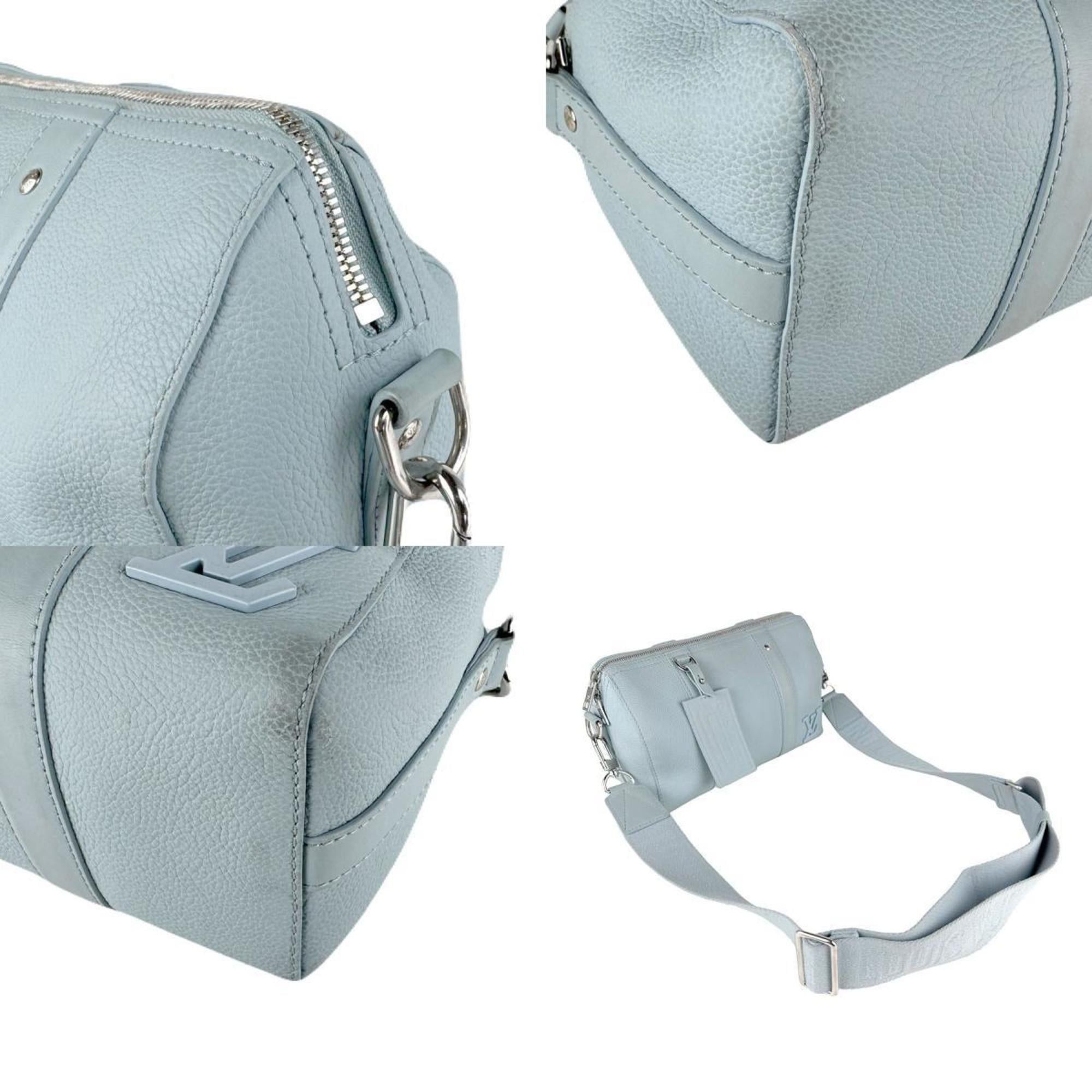 Louis Vuitton Louis Vuitton Aerogram City Keepall Shoulder Bag in Light Blue and Silver, Women's, M23725 z8023 Size ONE SIZE - 4 Thumbnail