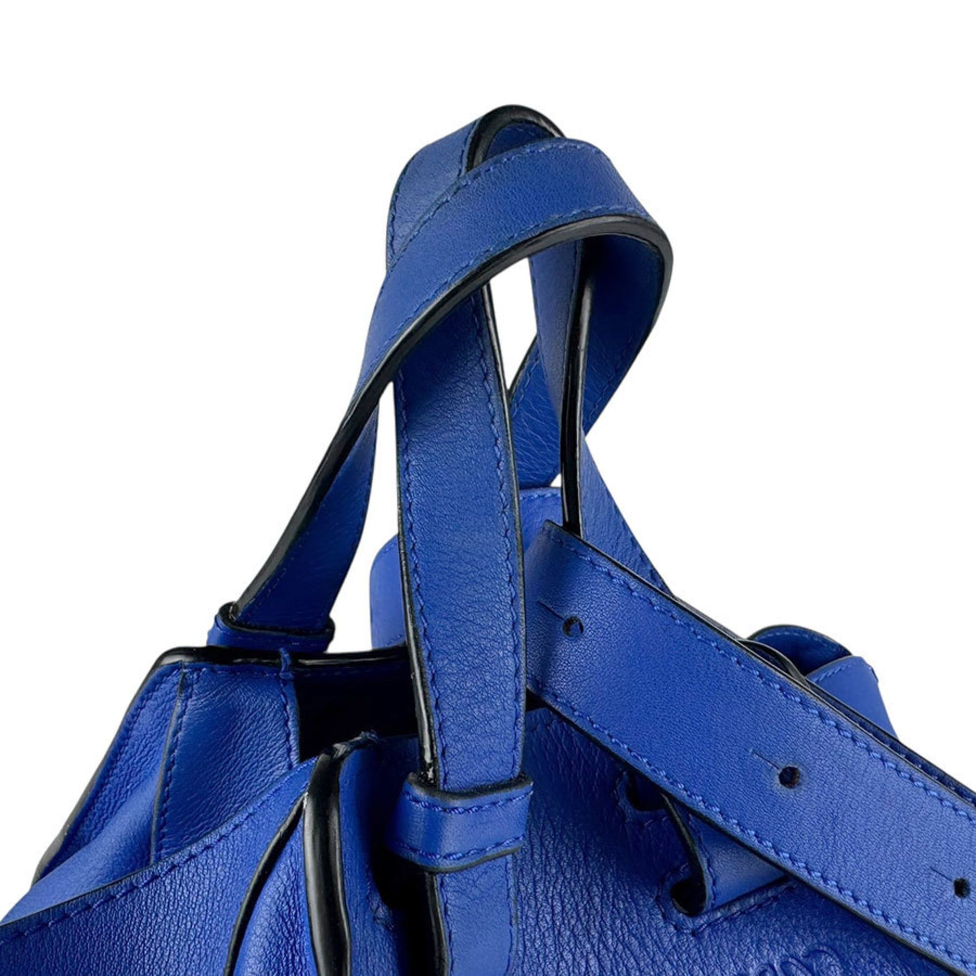 Loewe LOEWE Hammock Leather Handbag Shoulder Bag in Blue and Gold for Women z8058 Size ONE SIZE - 2 Thumbnail