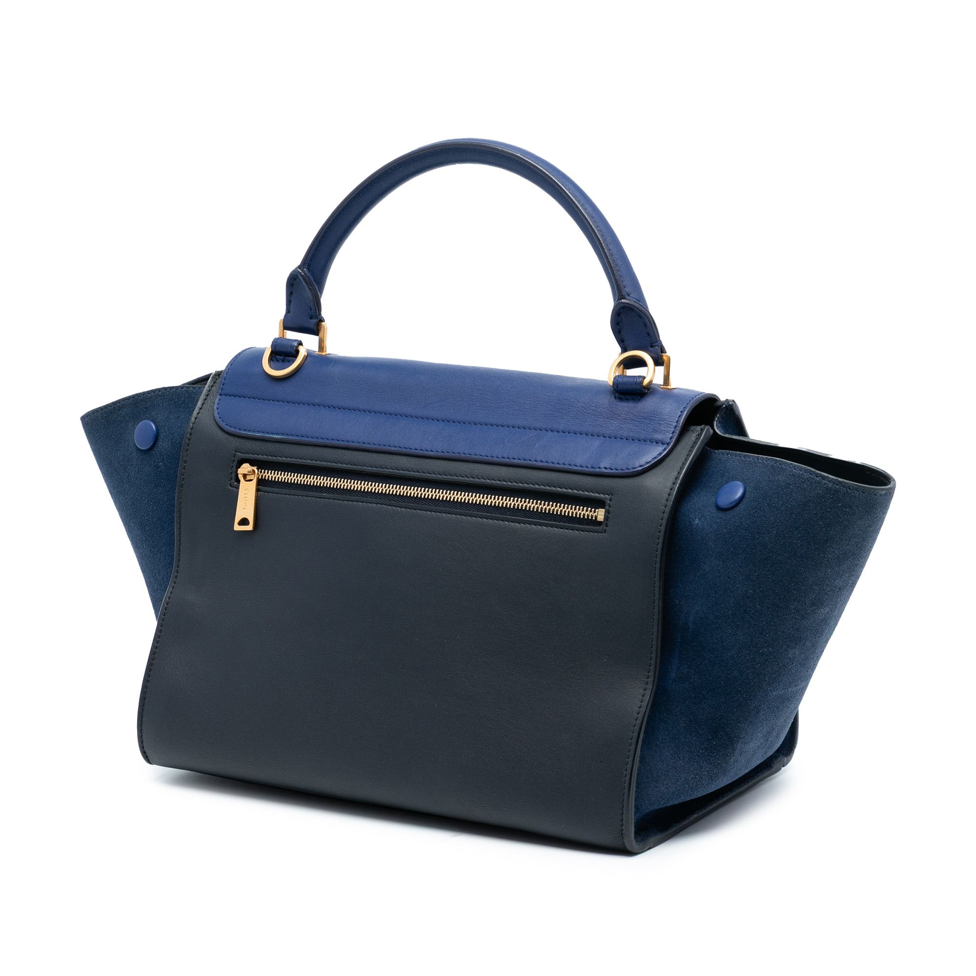 Celine Celine Small Bicolor Calfskin and Suede Trapeze Satchel Size ONE SIZE - 2 Thumbnail