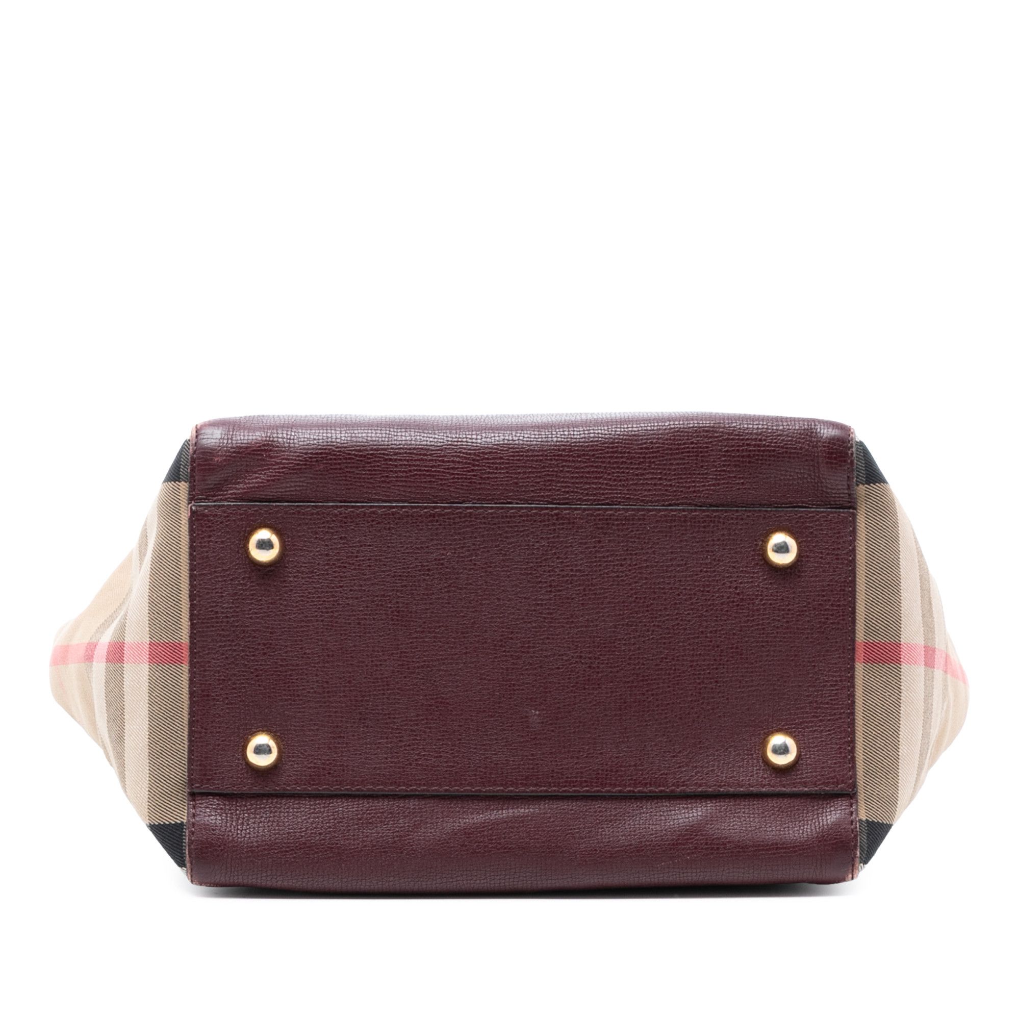 Burberry Burberry Small Leather and House Check Canvas Canterbury Tote Size ONE SIZE - 3 Thumbnail