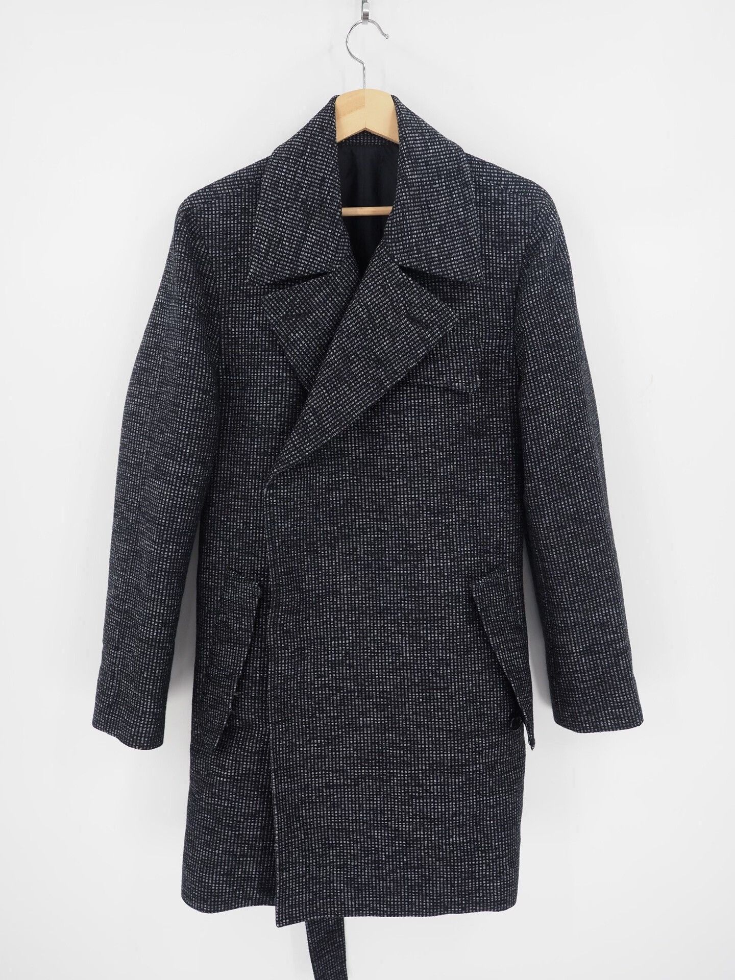 Balenciaga Balenciaga FW13 Black Gray Blend Coat Size US L / EU 52-54 / 3 - 2 Thumbnail