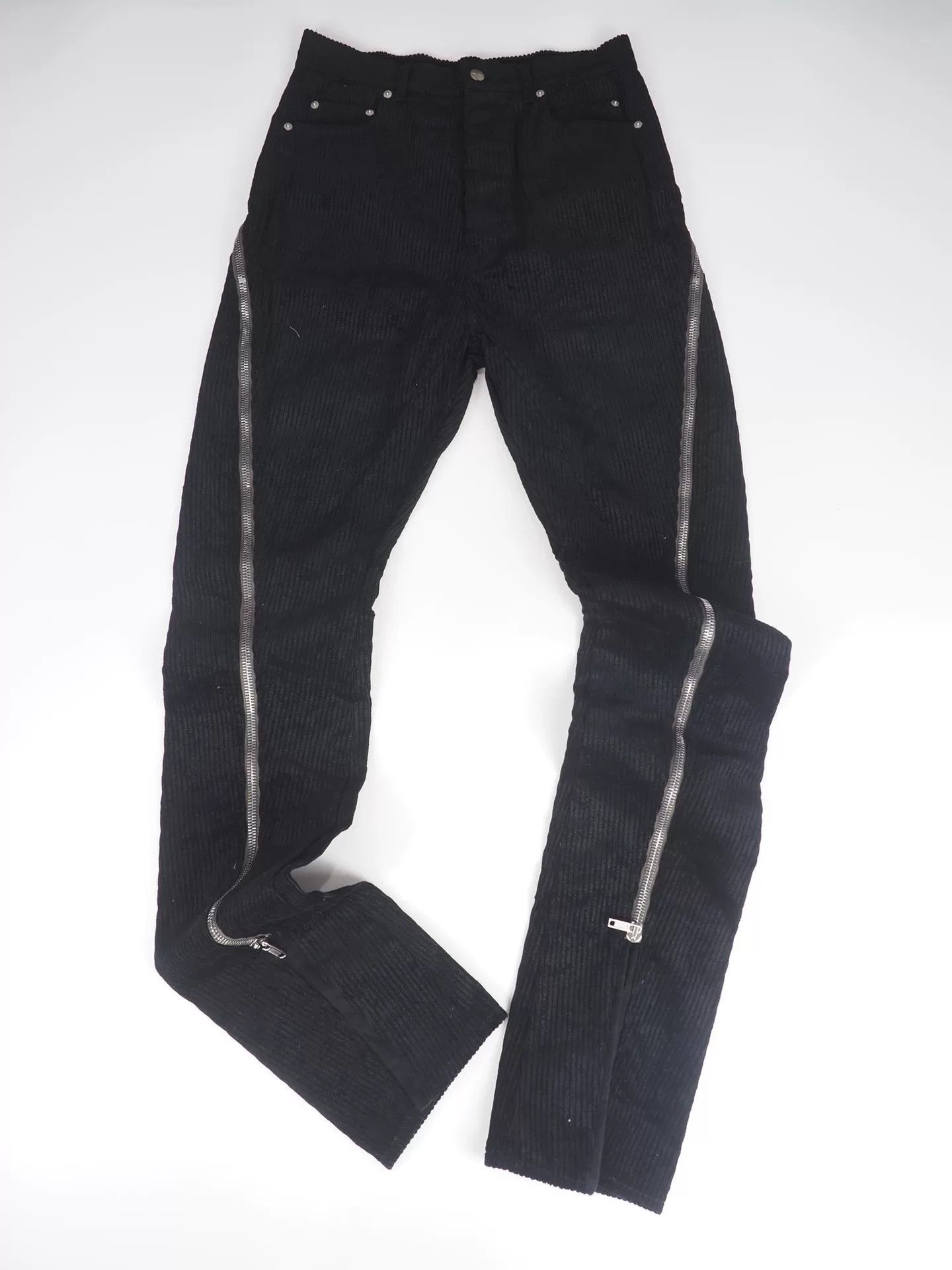 Rick Owens Rick Owens Black Corduroy Zipper Pants Size US 28 / EU 44 - 5 Thumbnail
