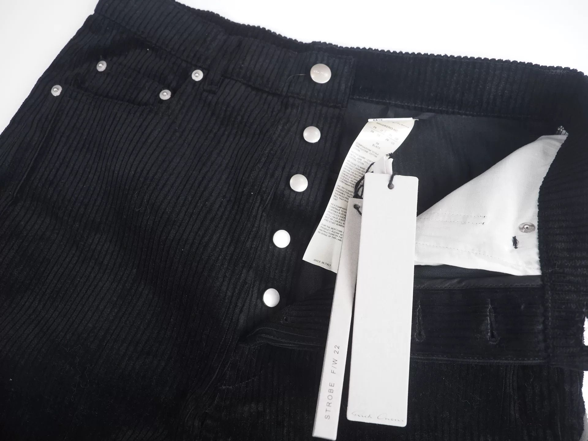 Rick Owens Rick Owens Black Corduroy Zipper Pants Size US 28 / EU 44 - 7 Thumbnail
