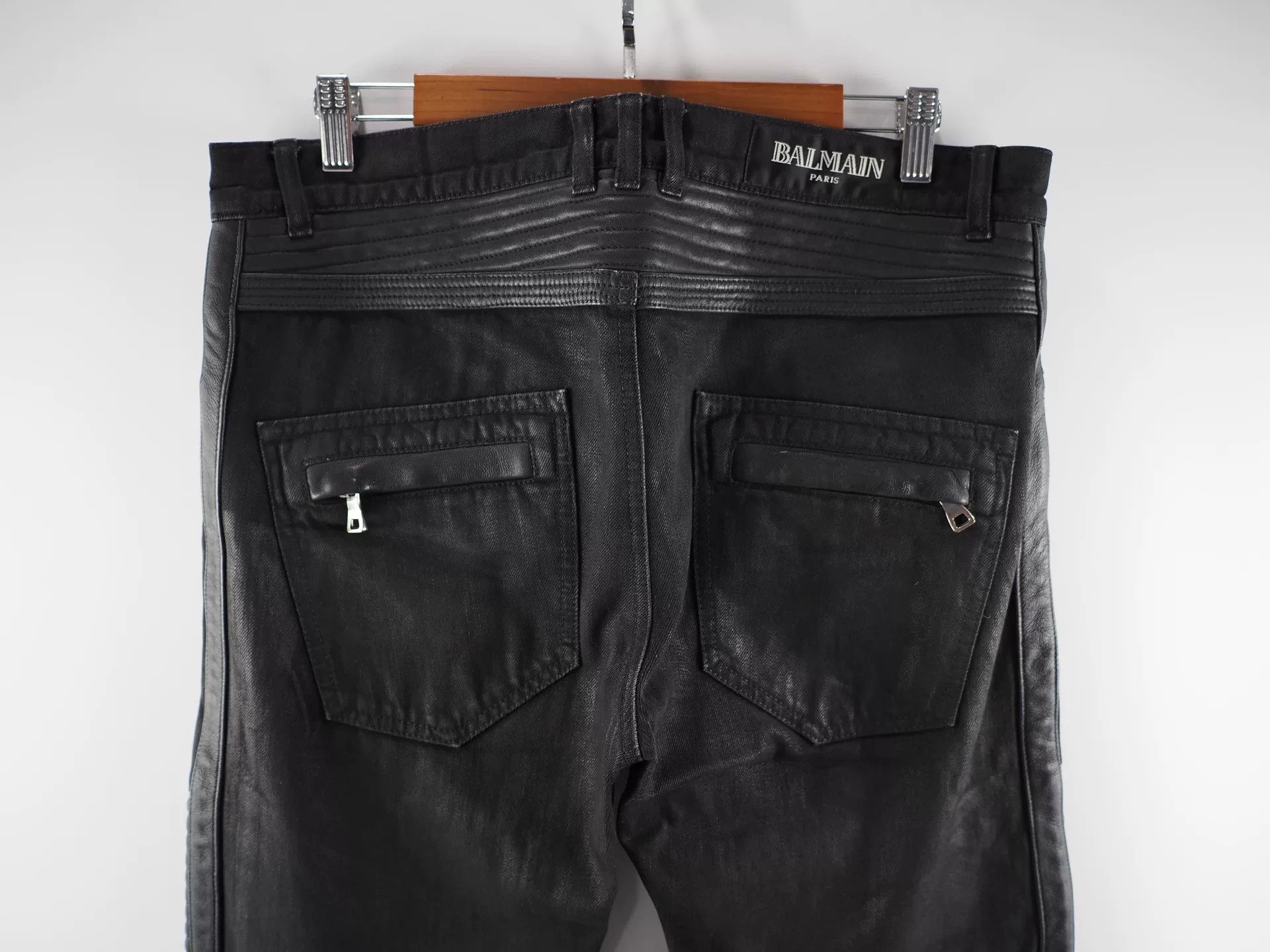 Balmain Balmain Bi-material Biker Jeans in Black Size US 32 / EU 48 - 4 Thumbnail