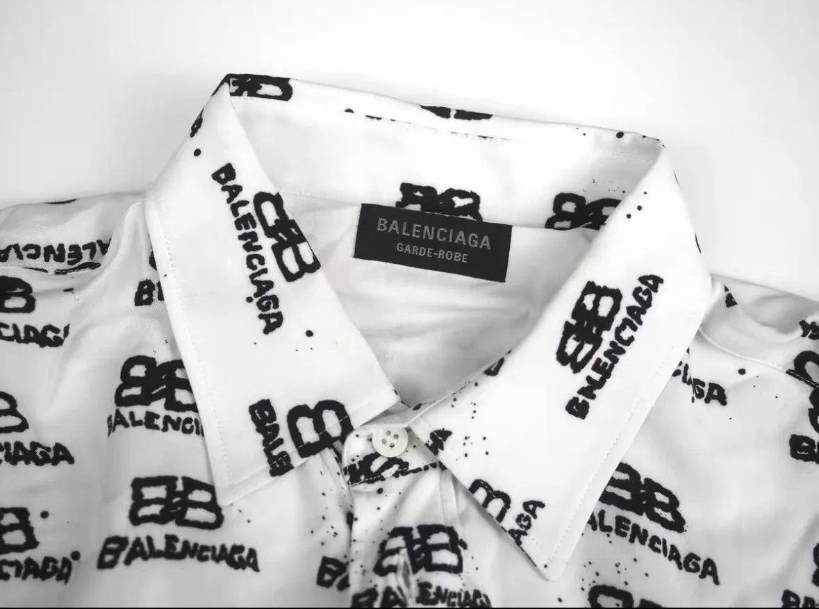 Balenciaga balenciaga oversized all over logo shirt Size US M / EU 48-50 / 2 - 4 Thumbnail