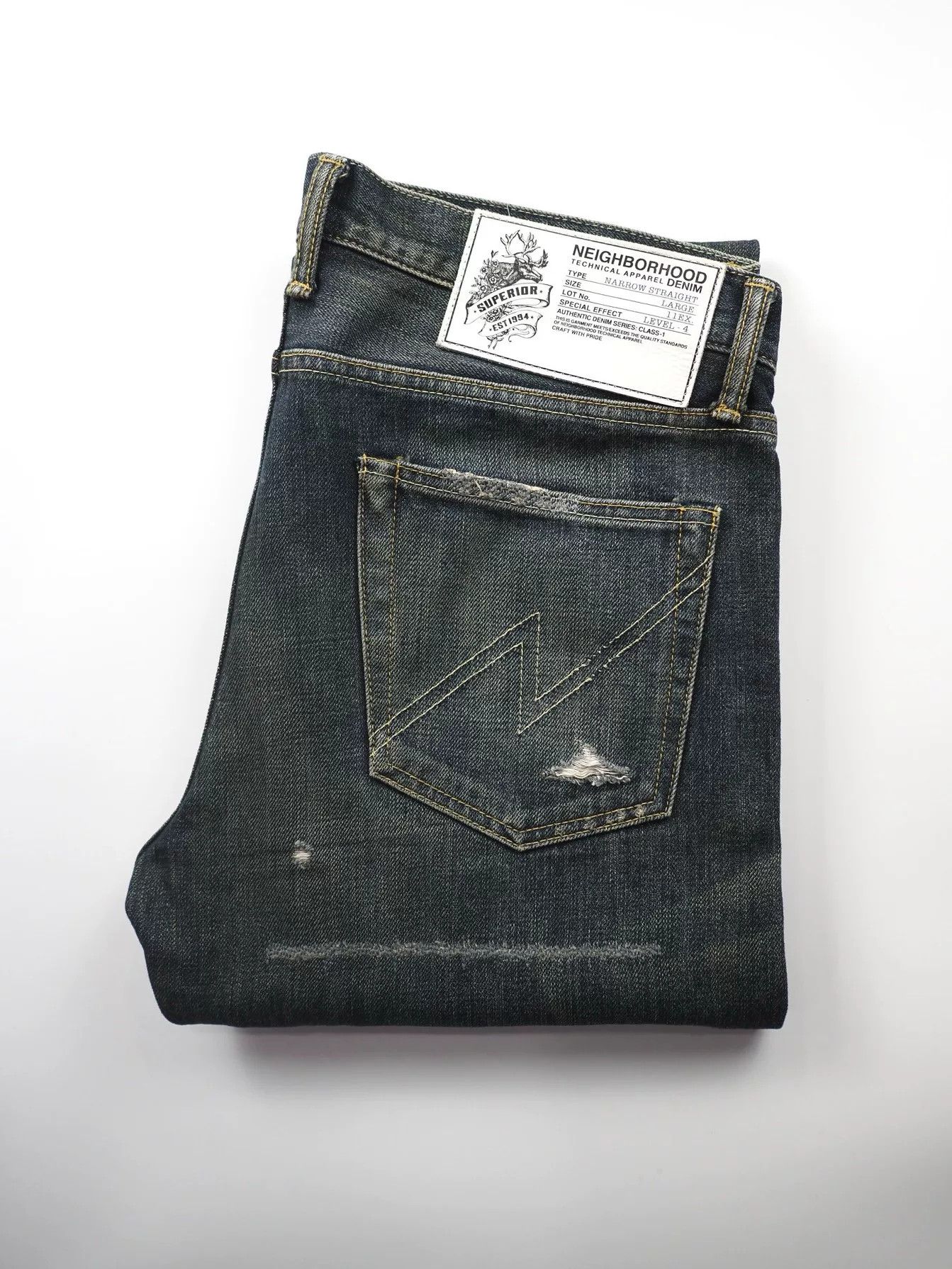 Neighborhood blue beaded savage narrow denim pants | Grailed