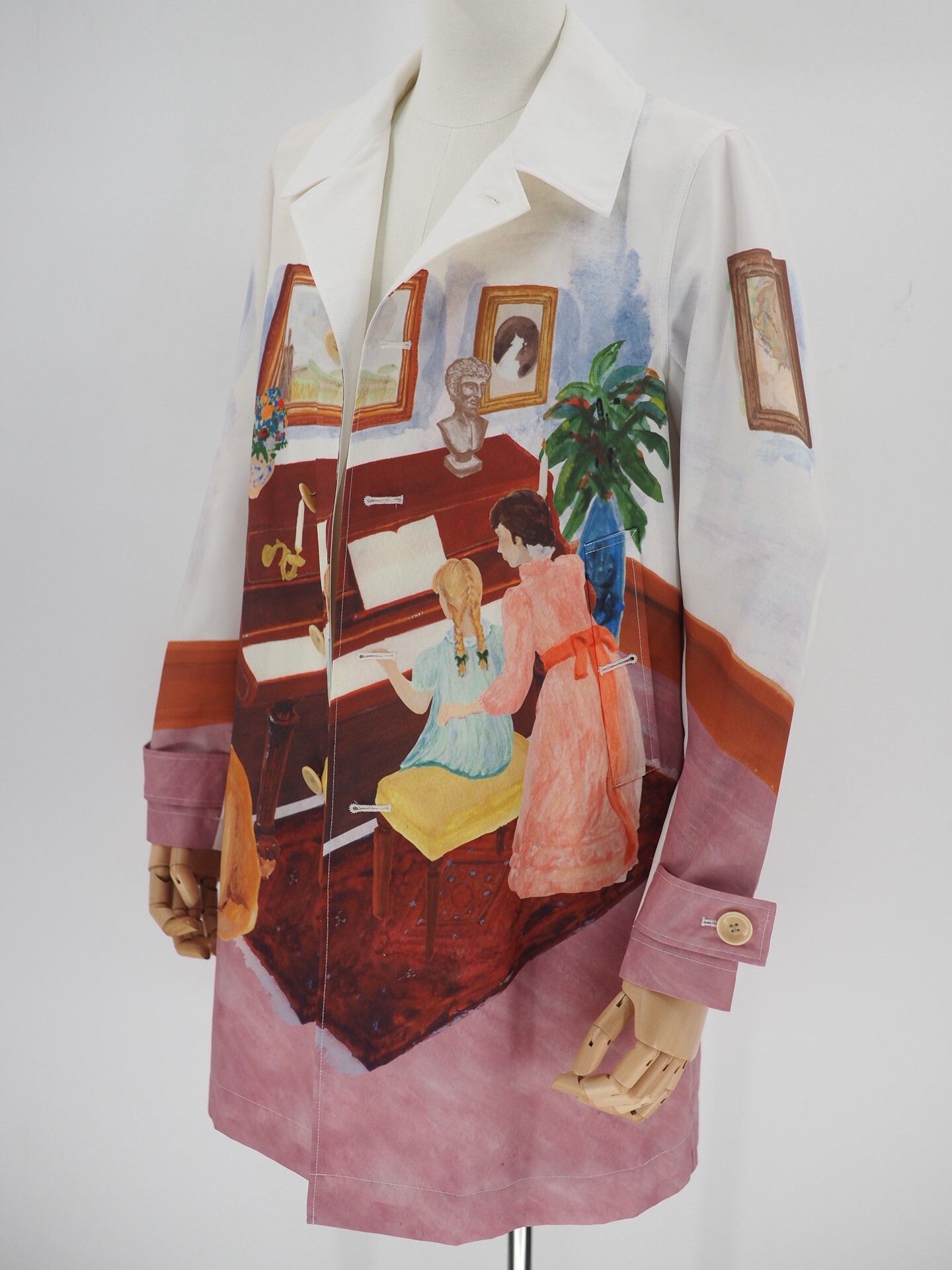 Undercover white oil painting trench coat Size L / US 10 / IT 46 - 2 Thumbnail