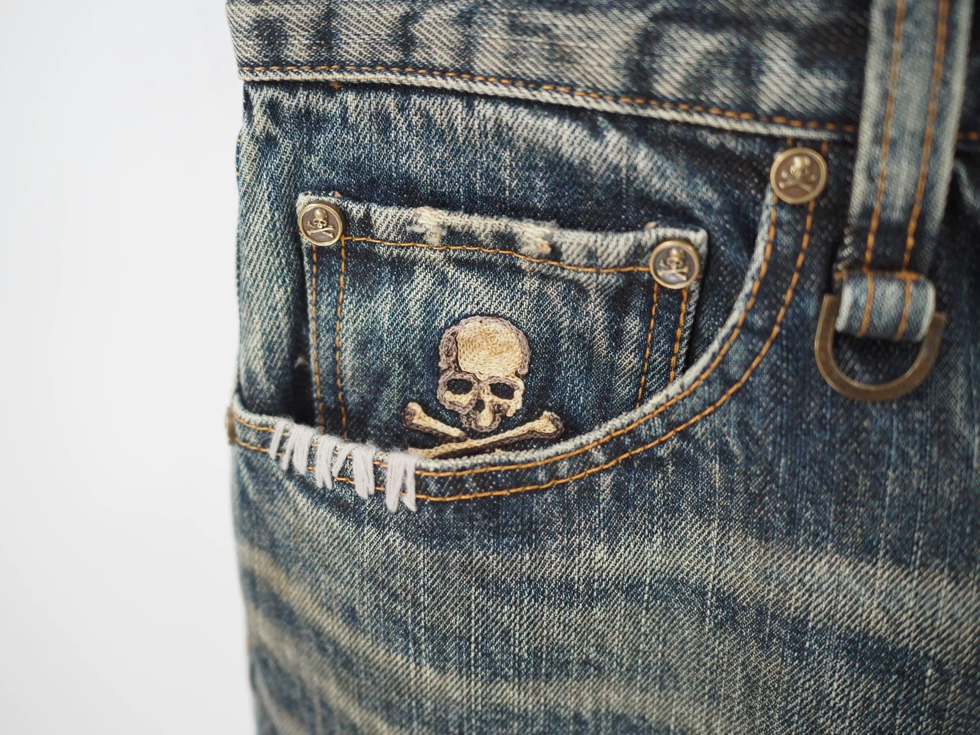 MMW blue denim jeans with gold detail Size US 26 / EU 42 - 5 Thumbnail