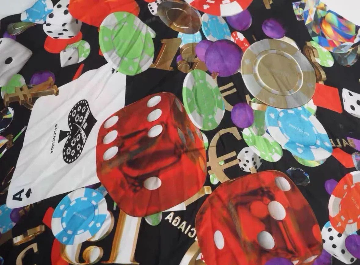 Balenciaga balenciaga black casino print short sleeve shirt Size US M / EU 48-50 / 2 - 7 Thumbnail