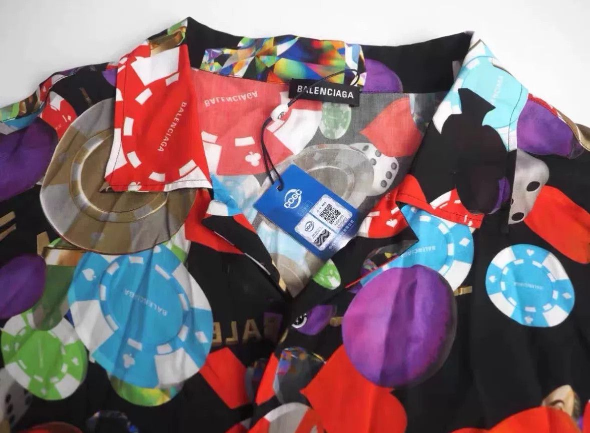 Balenciaga balenciaga black casino print short sleeve shirt Size US M / EU 48-50 / 2 - 5 Thumbnail