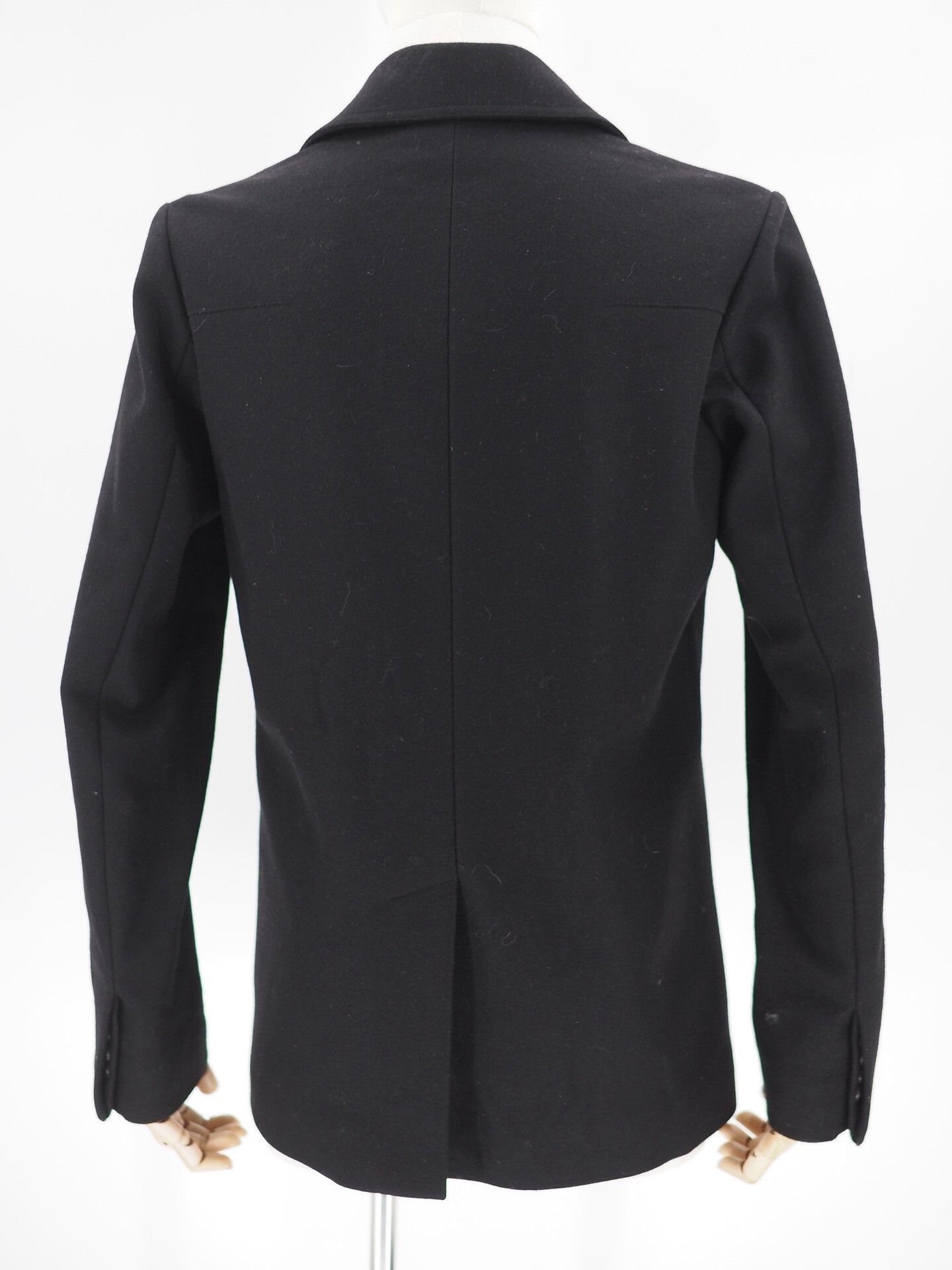 Dior black wool blend coat with leather details Size US L / EU 52-54 / 3 - 5 Thumbnail