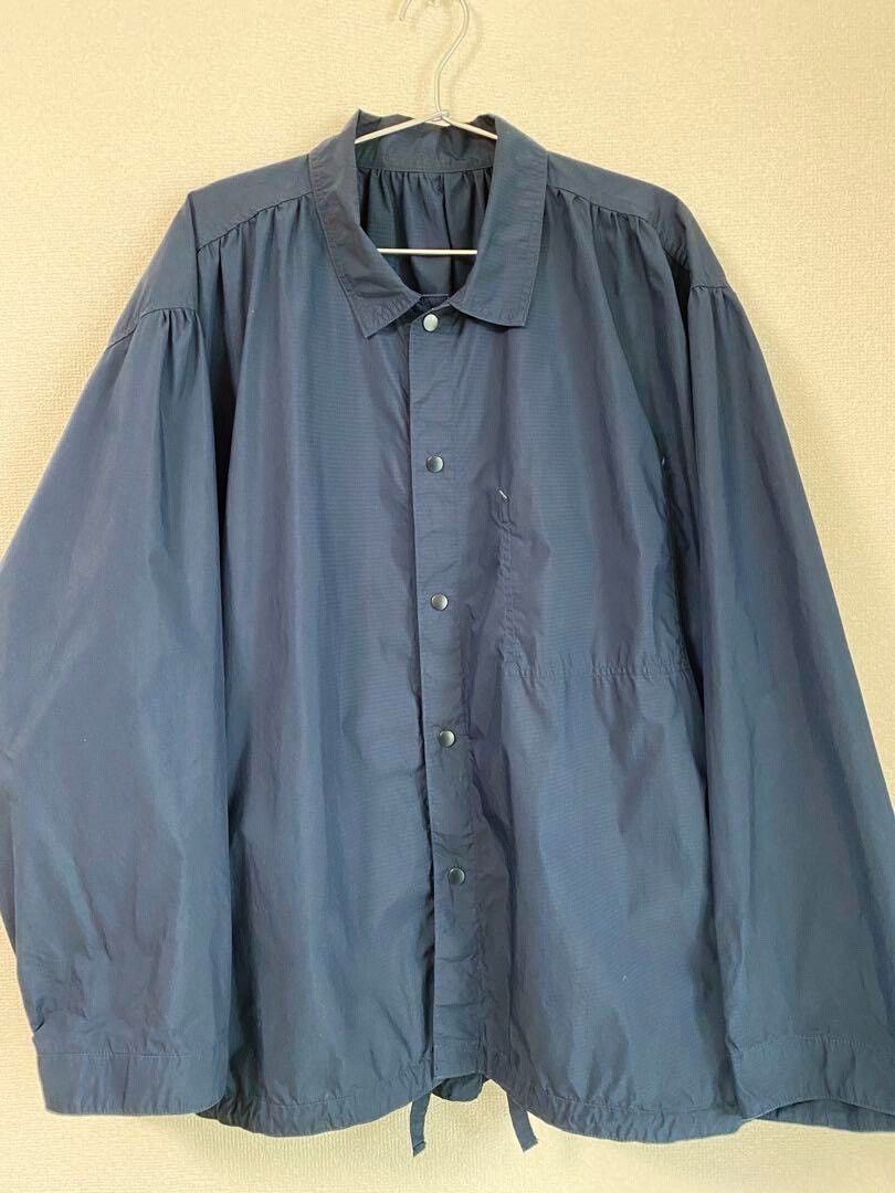 Porter Classic poplin gathered jacket in navy color Size US L / EU 52-54 / 3 - 2 Thumbnail