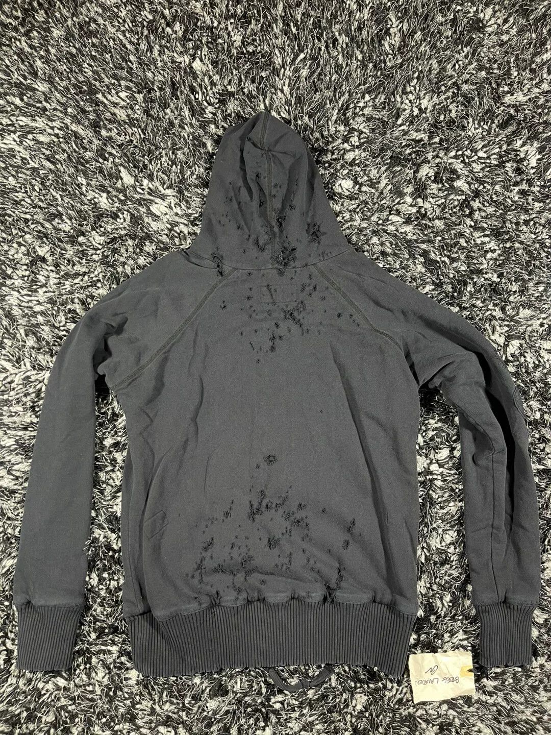 Greg Lauren greg lauren black destroyed zip front hoodie Size US S / EU 44-46 / 1 - 2 Thumbnail