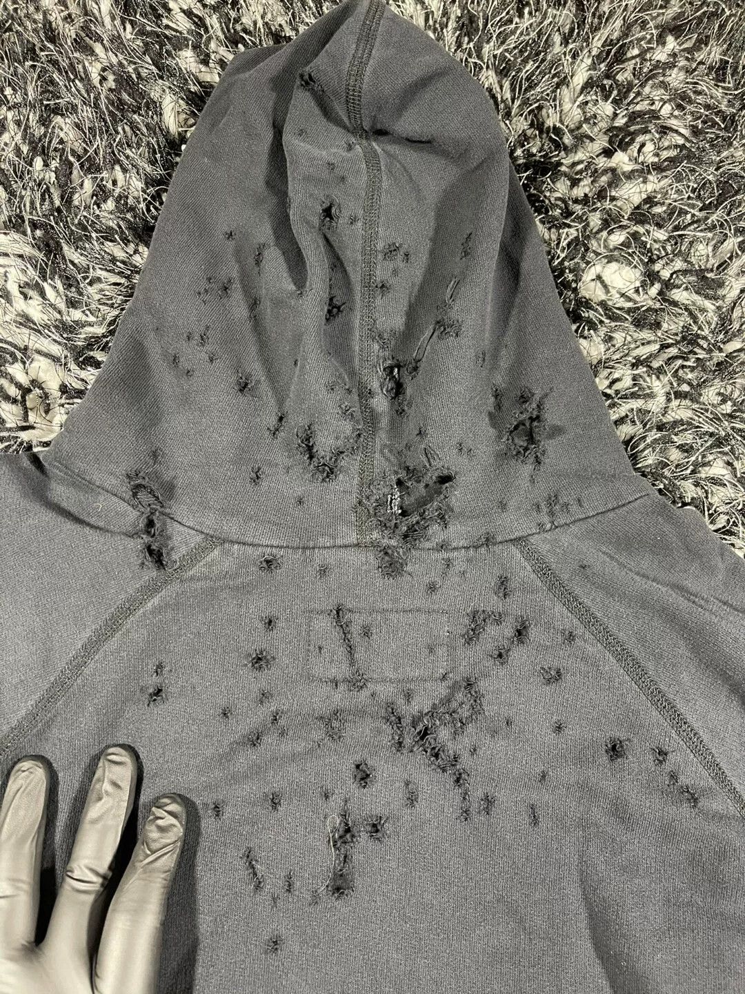 Greg Lauren greg lauren black destroyed zip front hoodie Size US S / EU 44-46 / 1 - 5 Thumbnail