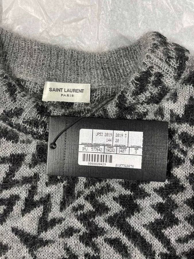 Yves Saint Laurent black and gray zigzag patterned sweater Size US S / EU 44-46 / 1 - 3 Thumbnail