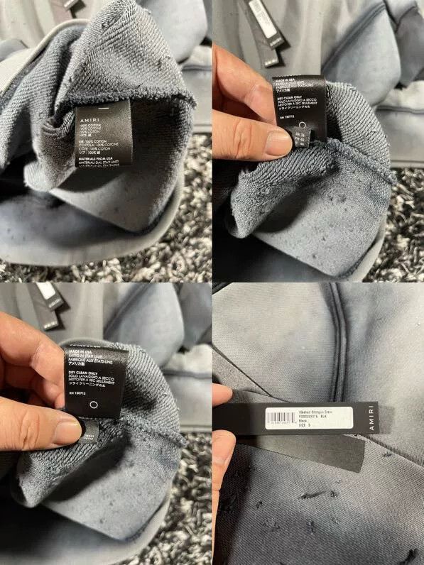 Amiri Amiri Distressed Sweatshirt in Black and Gray Size US S / EU 44-46 / 1 - 6 Thumbnail