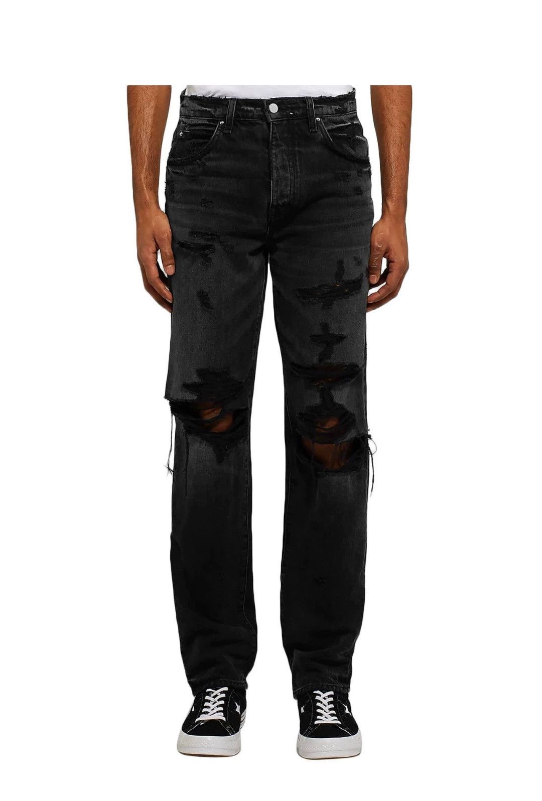 Amiri amiri destroyed slouch jeans in black Size US 28 / EU 44 - 9 Thumbnail